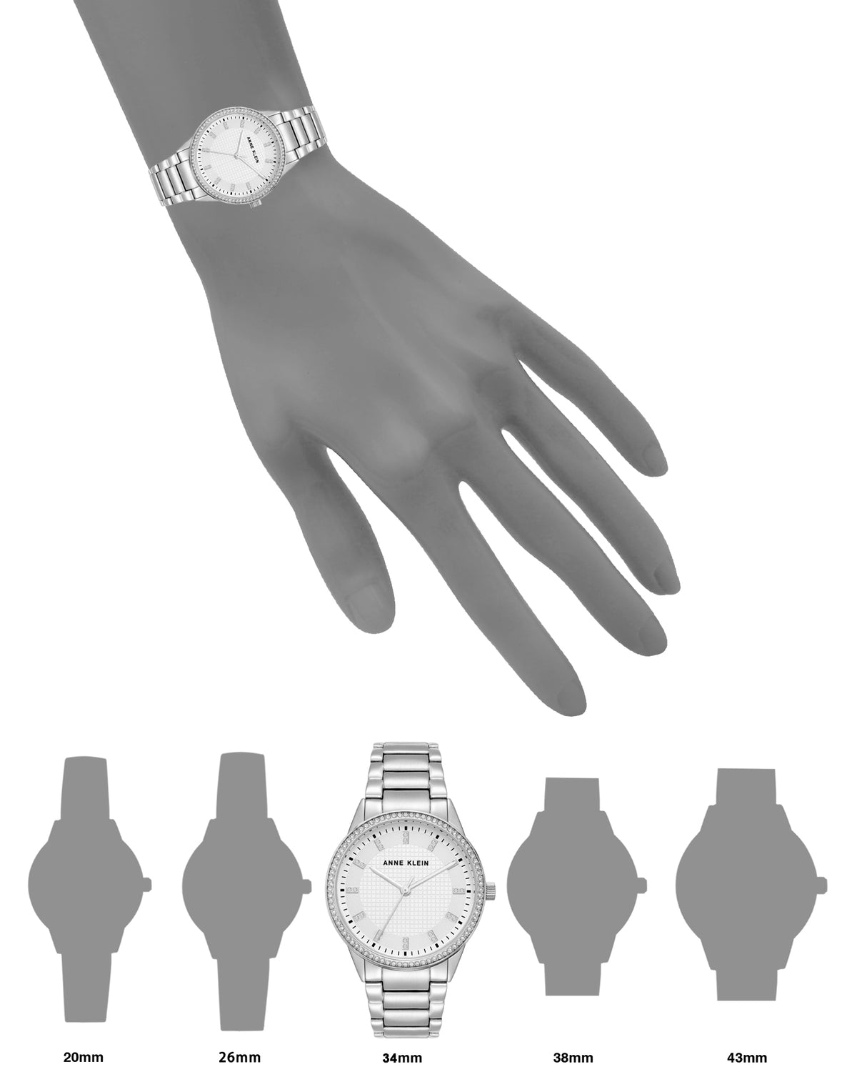 Crystal Accented Round Face Bracelet Watch