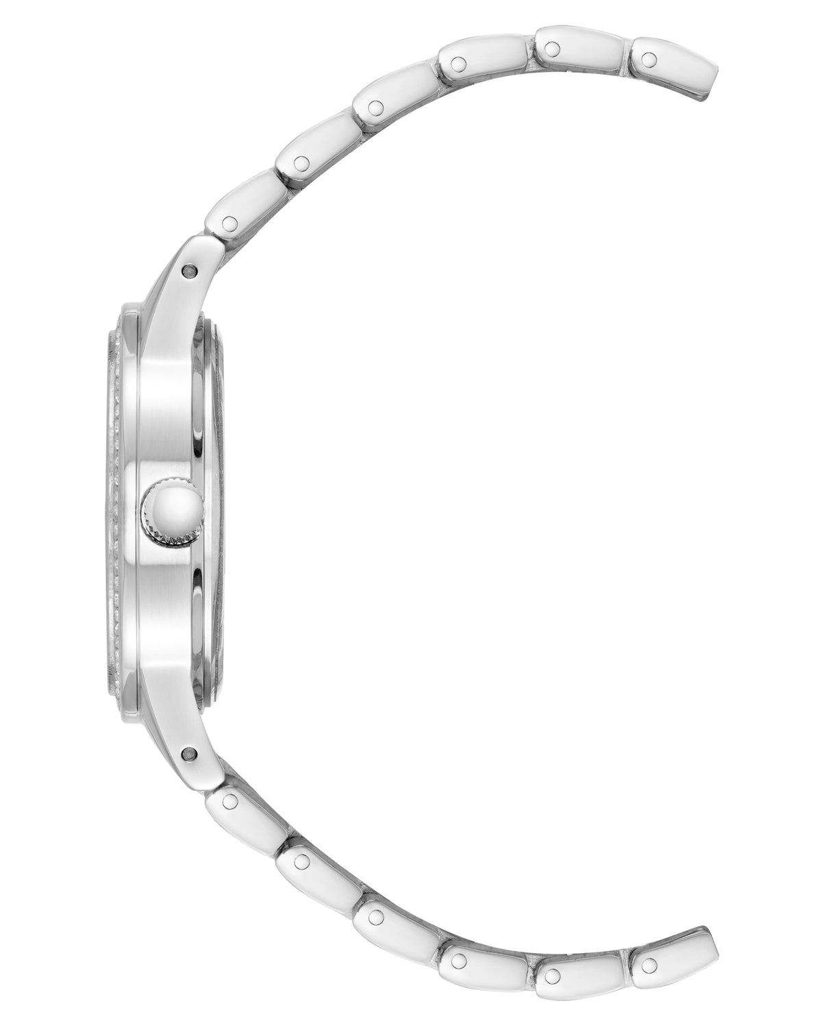 Crystal Accented Round Face Bracelet Watch