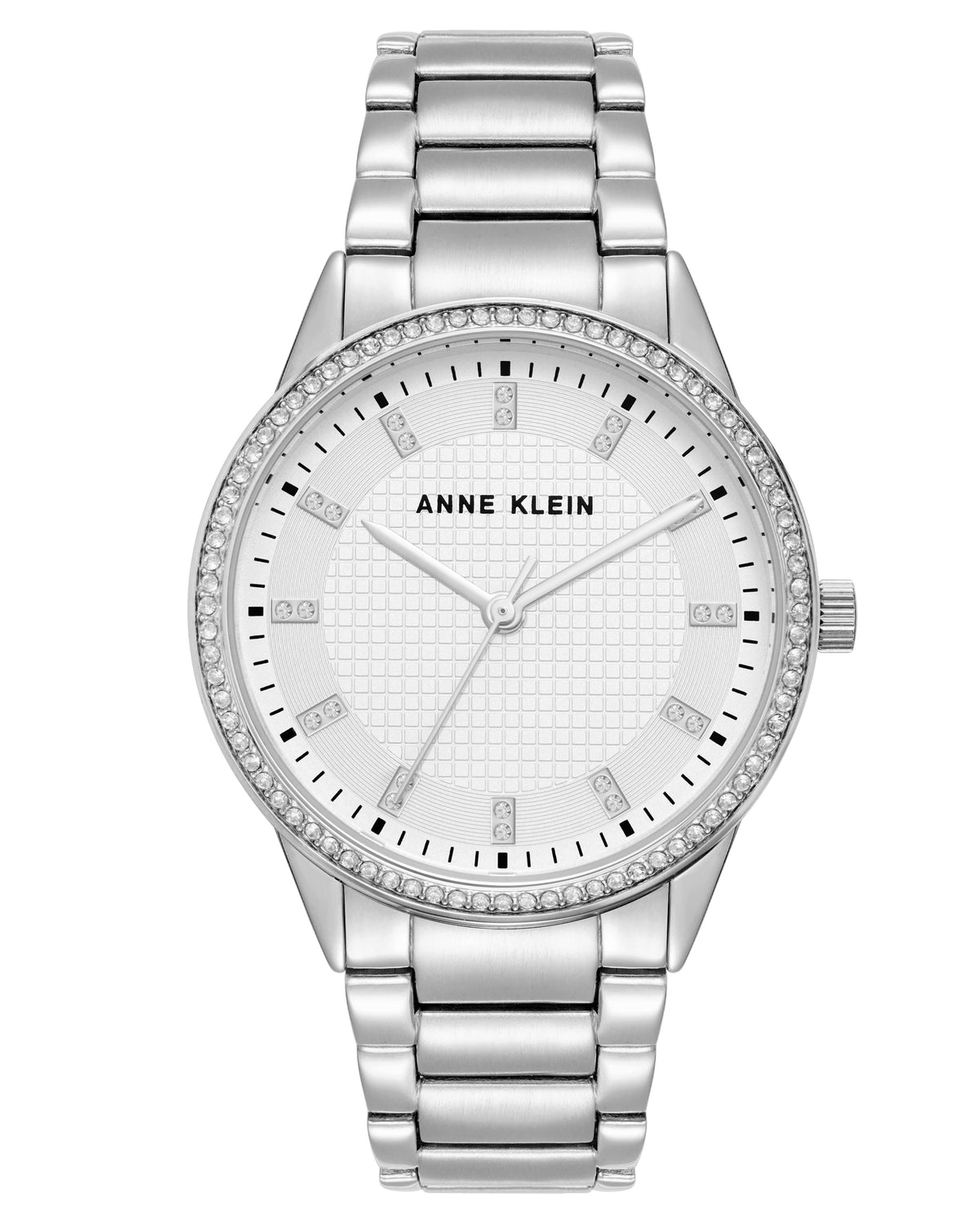 Crystal Accented Round Face Bracelet Watch