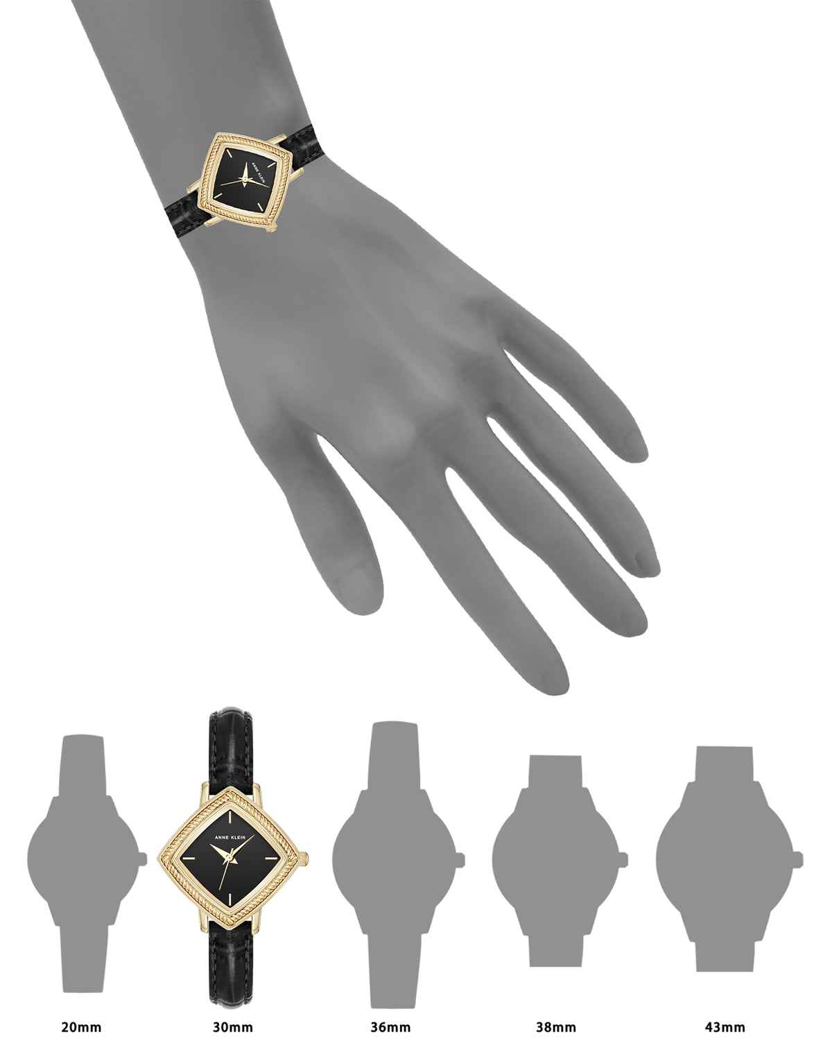 Diamond Shape Leather Strap Watch