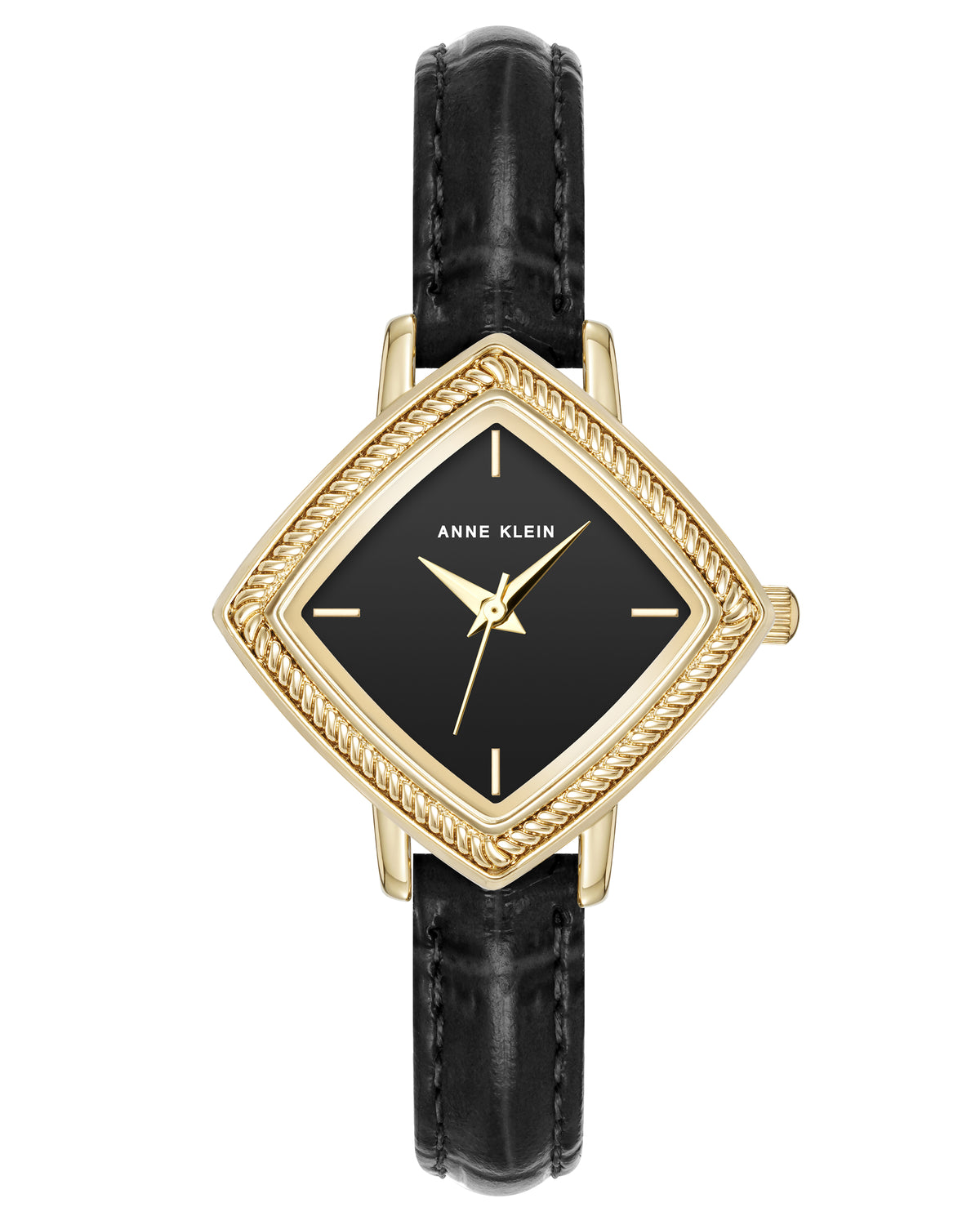 Diamond Shape Leather Strap Watch