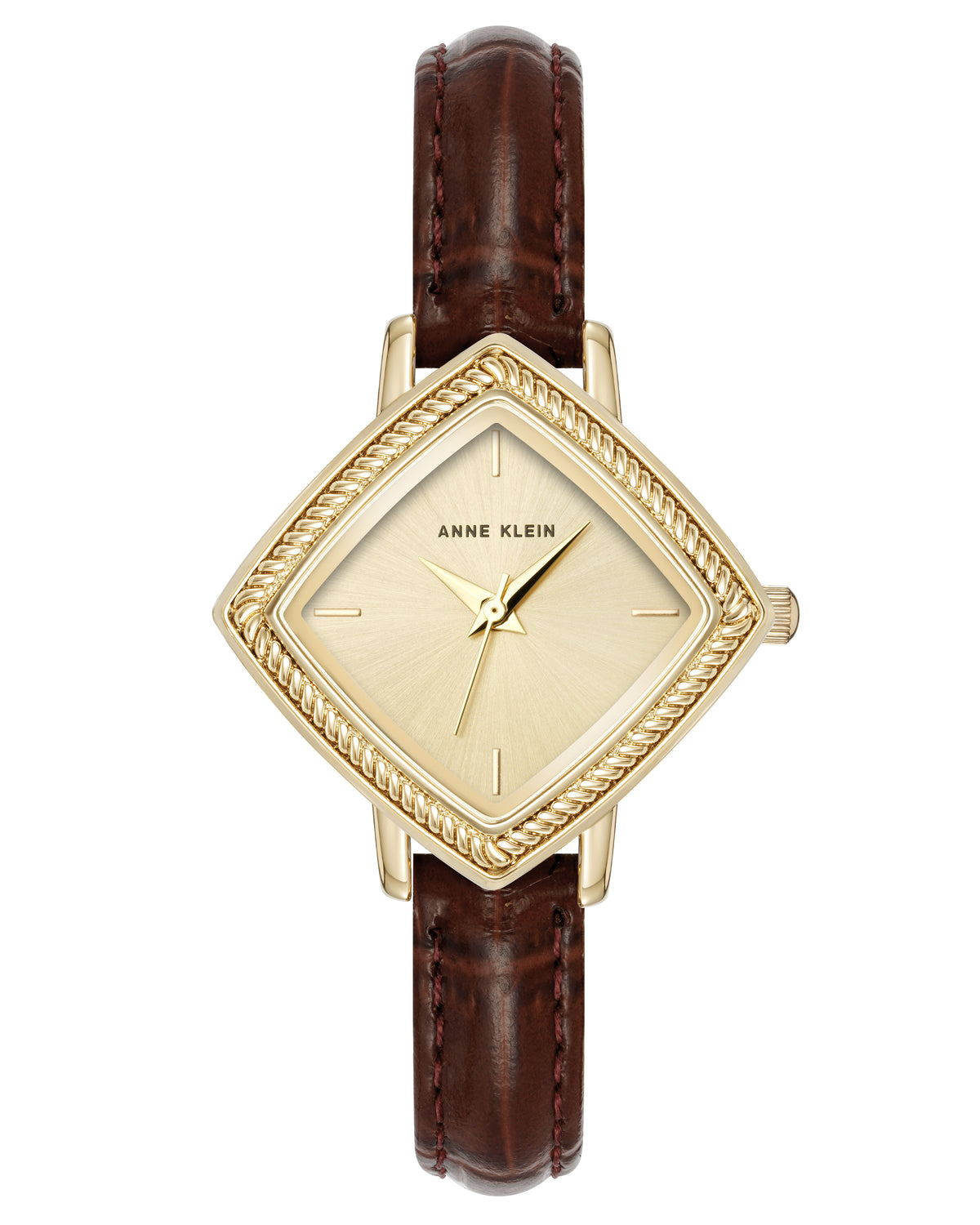 Diamond Shape Leather Strap Watch
