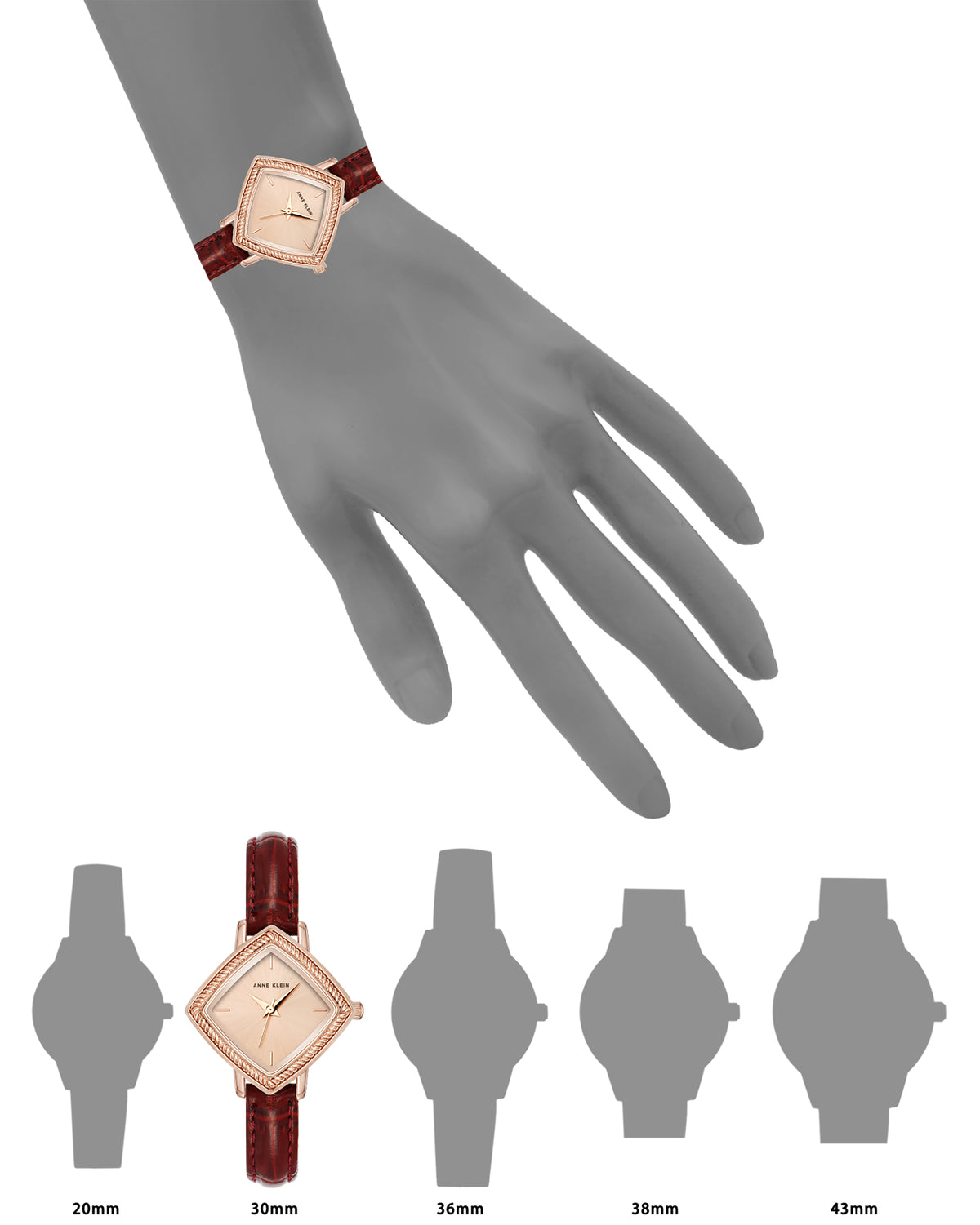 Diamond Shape Leather Strap Watch