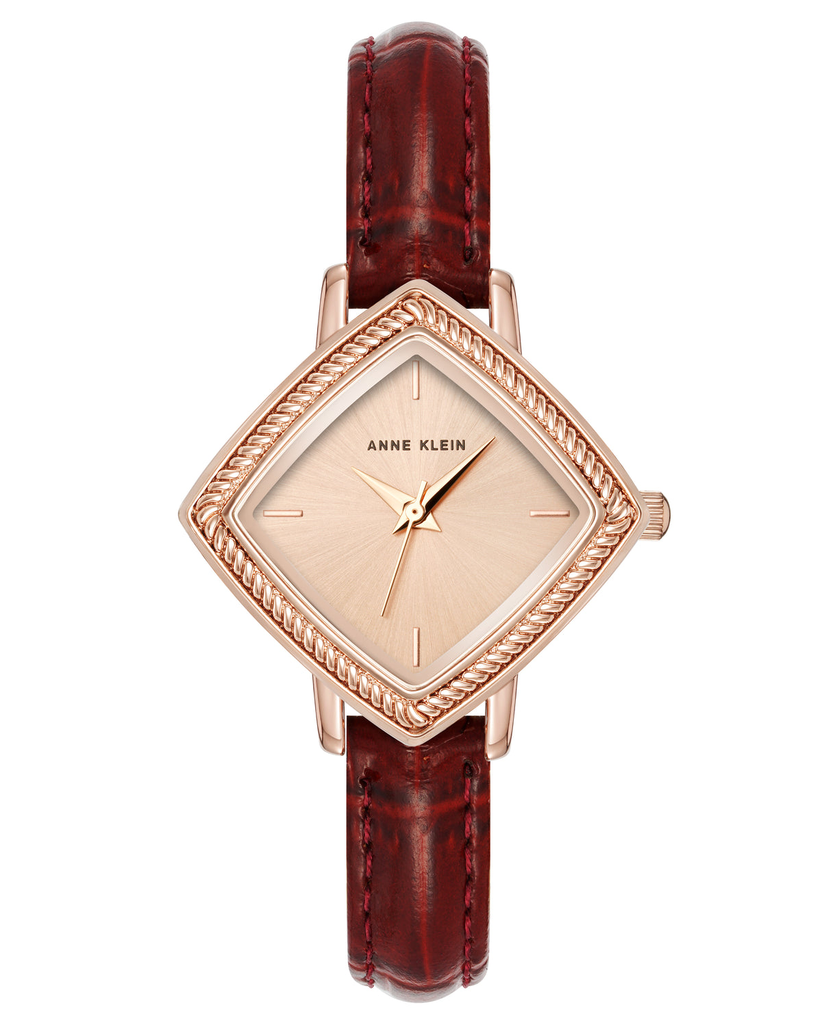 Diamond Shape Leather Strap Watch