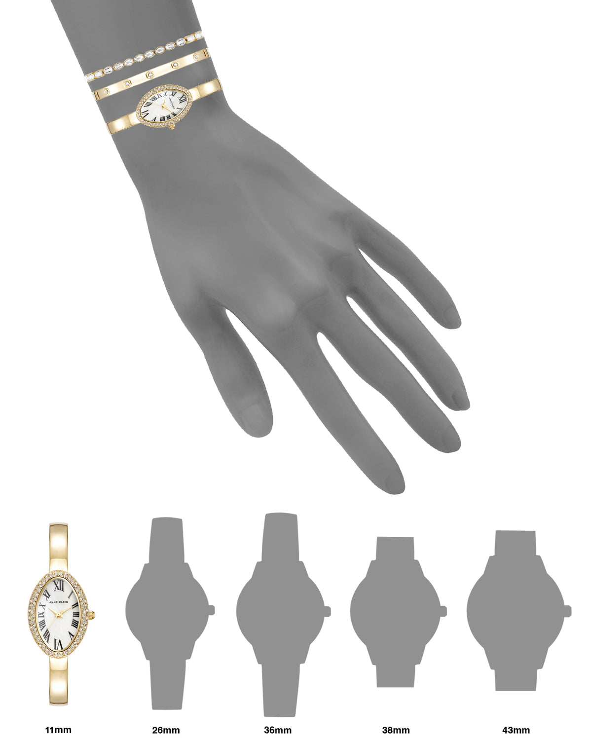 Crystal Accented Bangle Watch and Bracelet Set