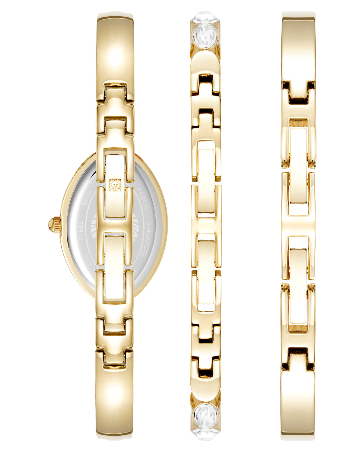 Crystal Accented Bangle Watch and Bracelet Set