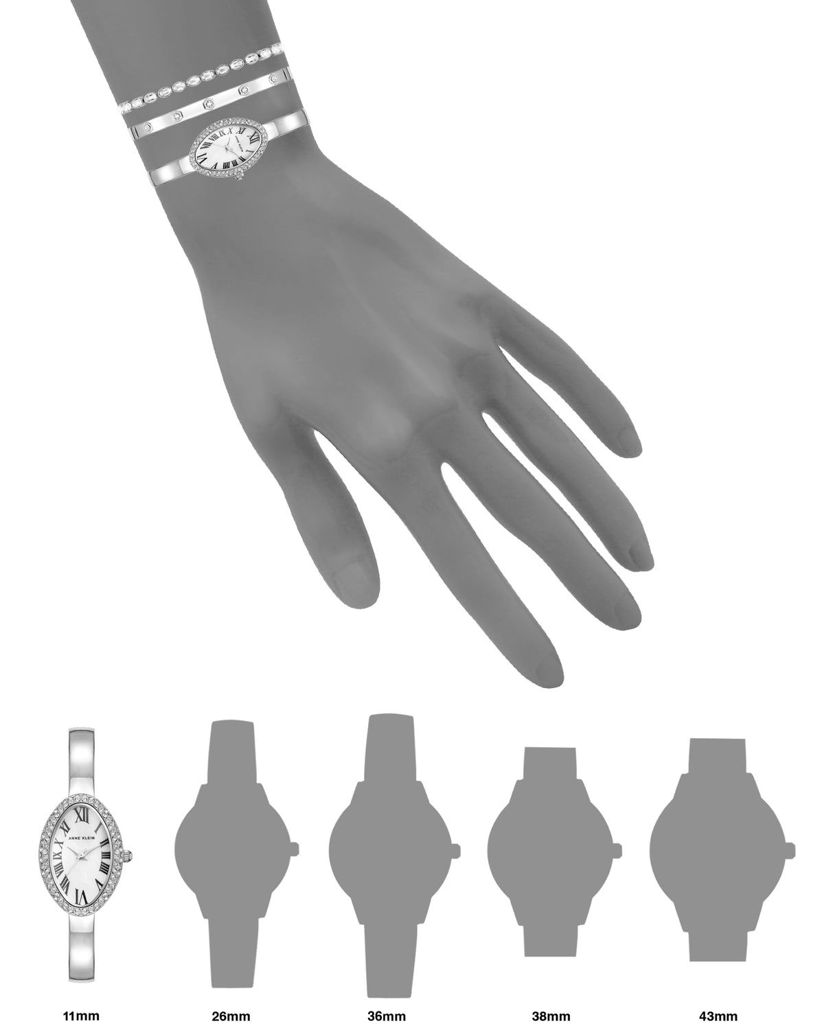 Crystal Accented Bangle Watch and Bracelet Set