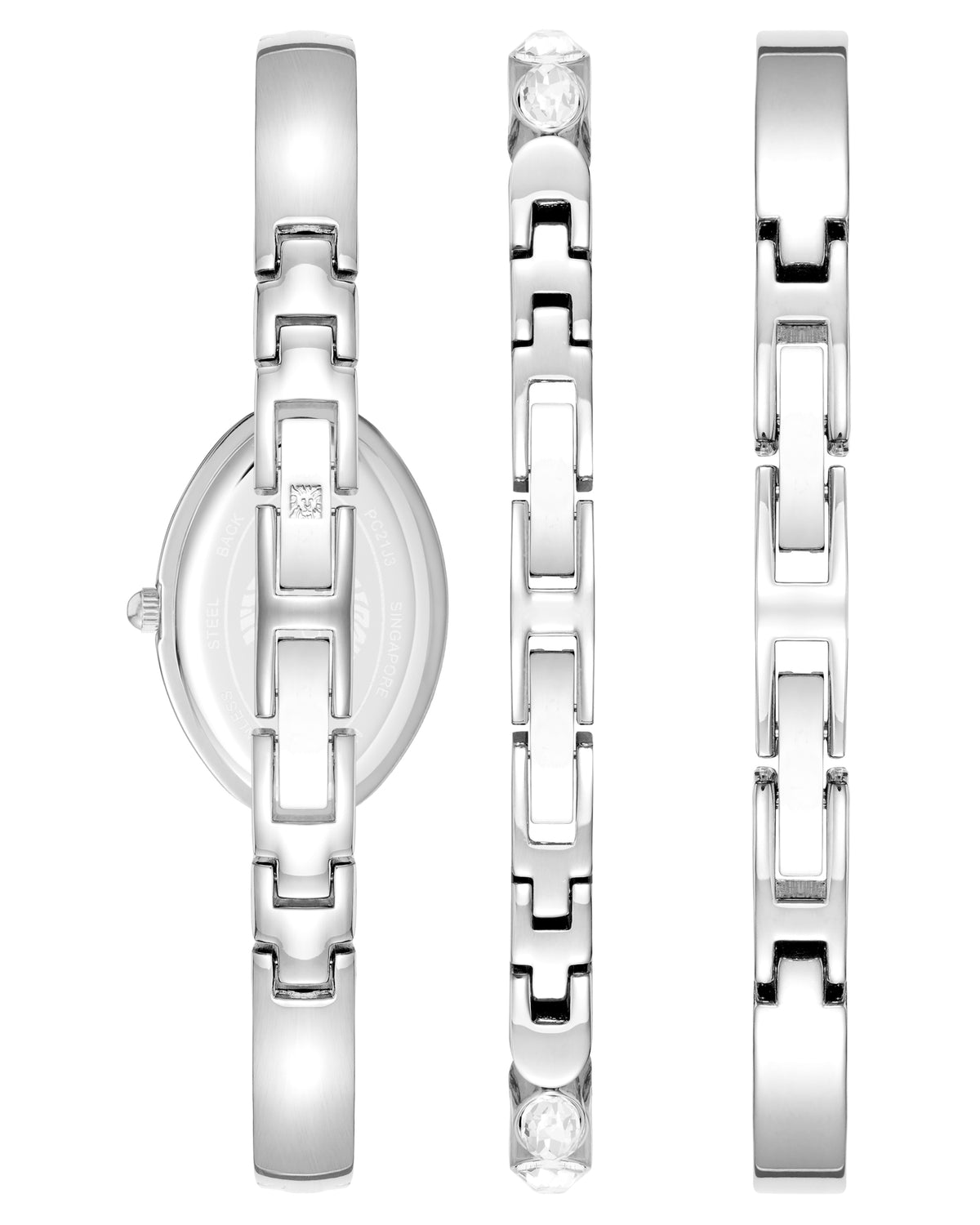 Crystal Accented Bangle Watch and Bracelet Set