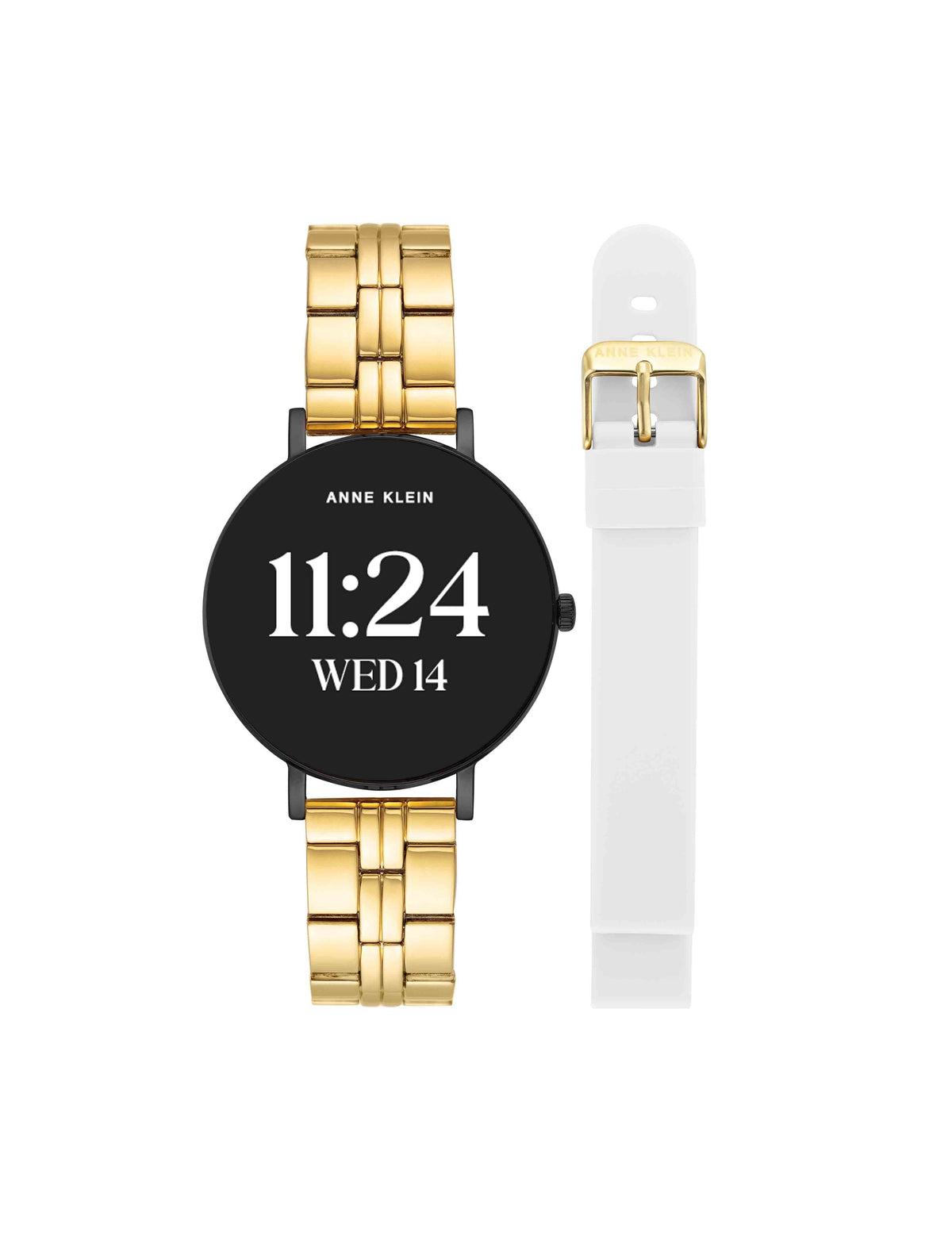 Anne Klein Gold-Tone/White Connect It Prism Smartwatch Set