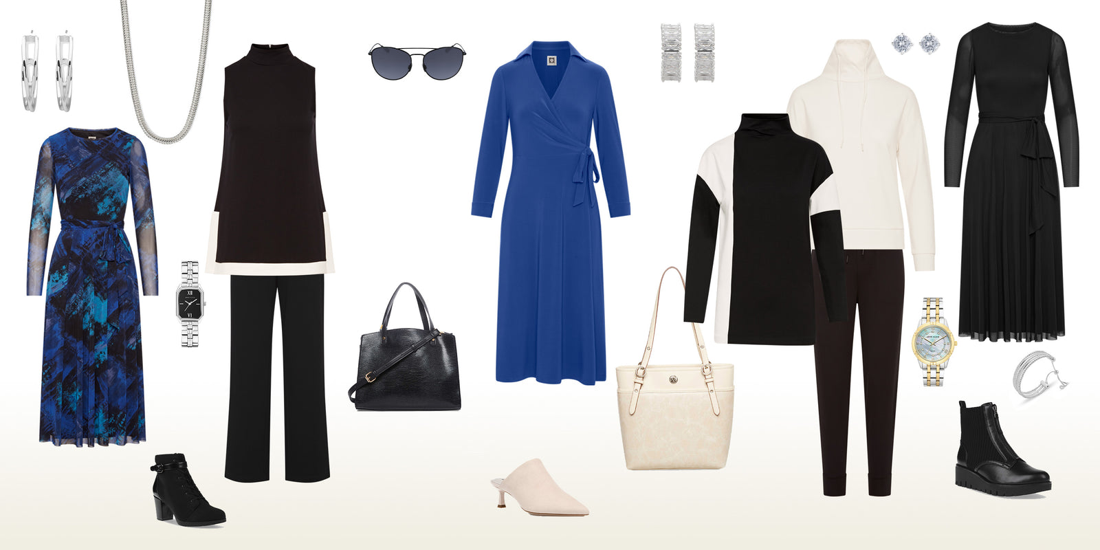 Jesses closet collage from Dresses, shoes and accessories from Anne Klein 