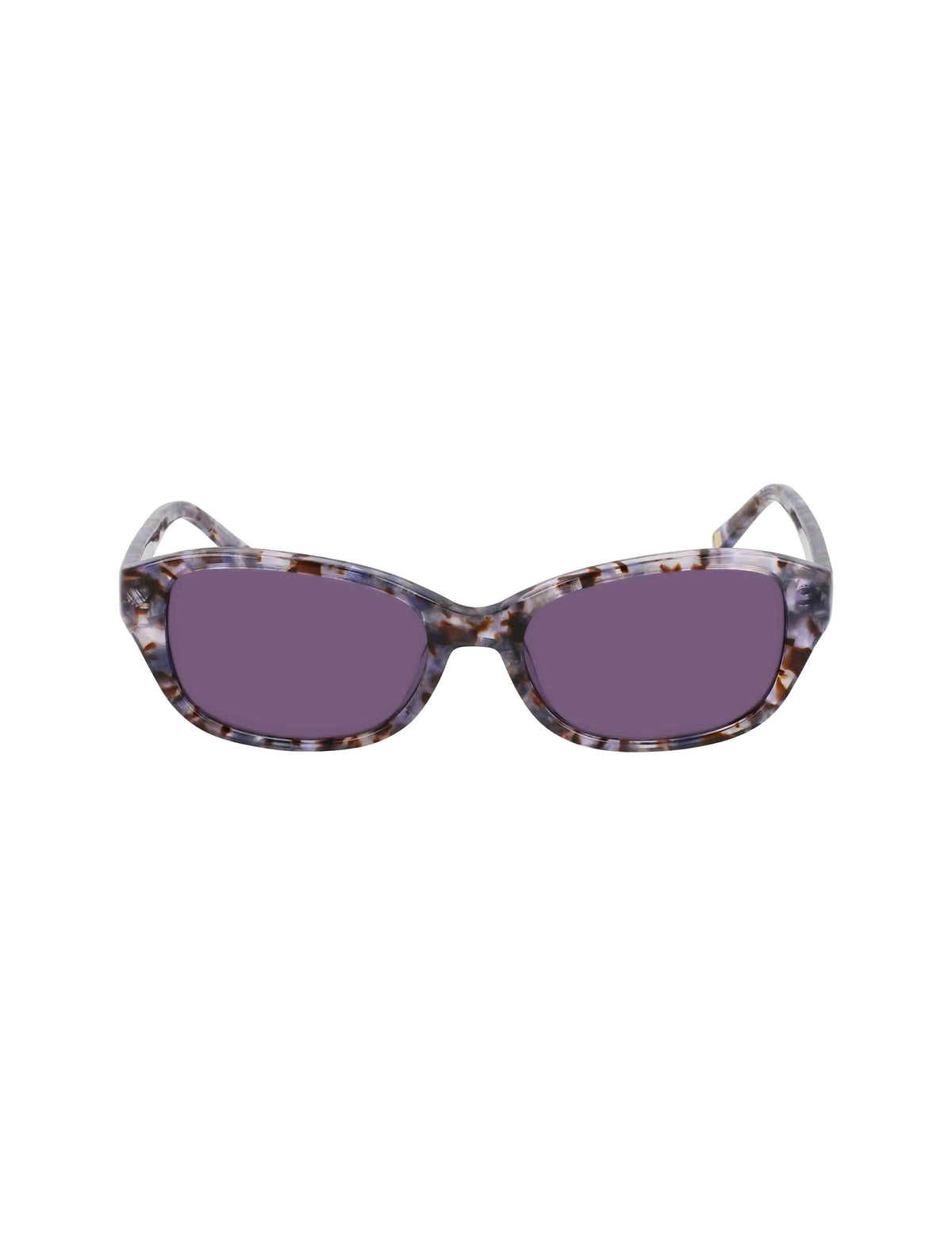 Anne Klein BLACK MARBLE Narrow Rounded Rectangle Sunglasses