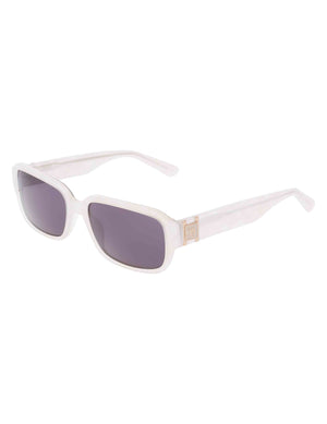 Anne Klein Narrow Rectangle Marbleized Sunglasses