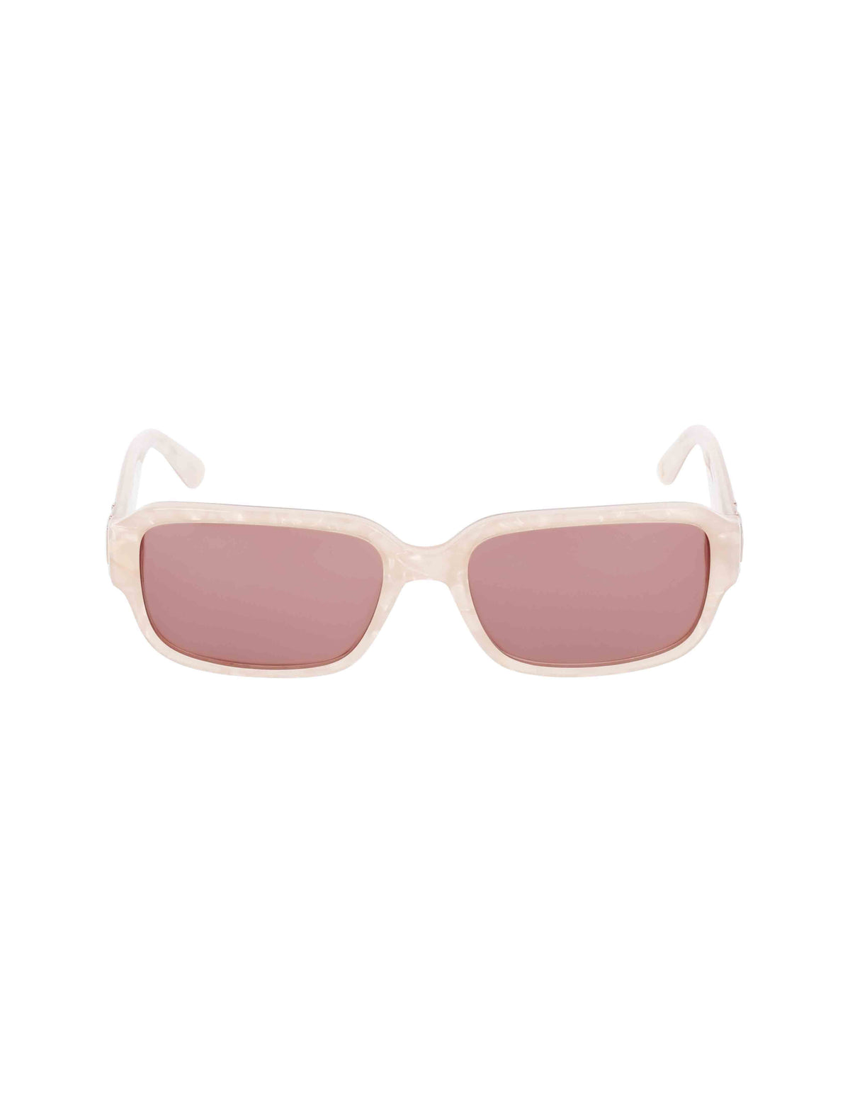 Anne Klein Dusty Pink Pearl Narrow Rectangle Marbleized Sunglasses