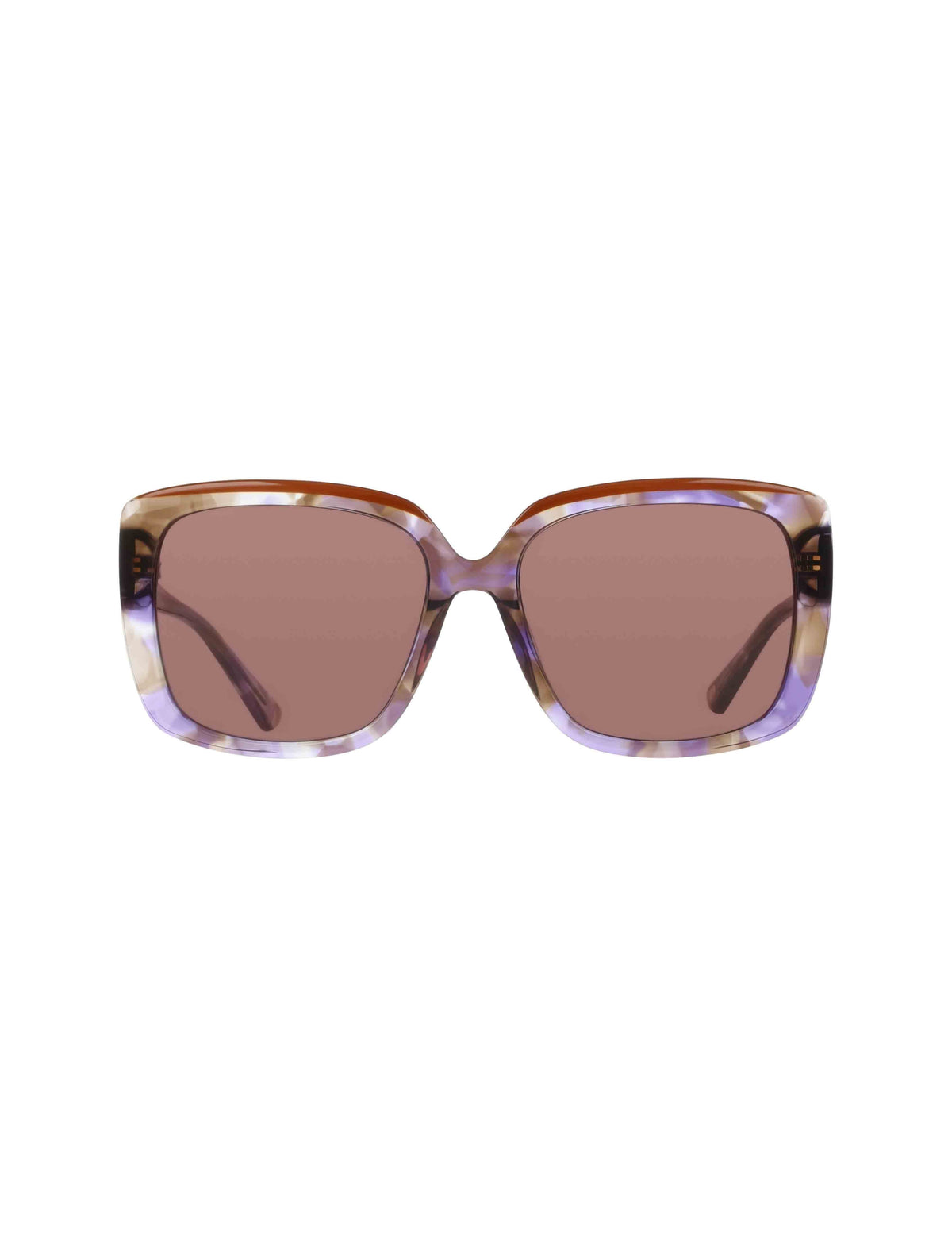 Anne Klein Plum Mocha Oversized Square Tortoise Sunglasses