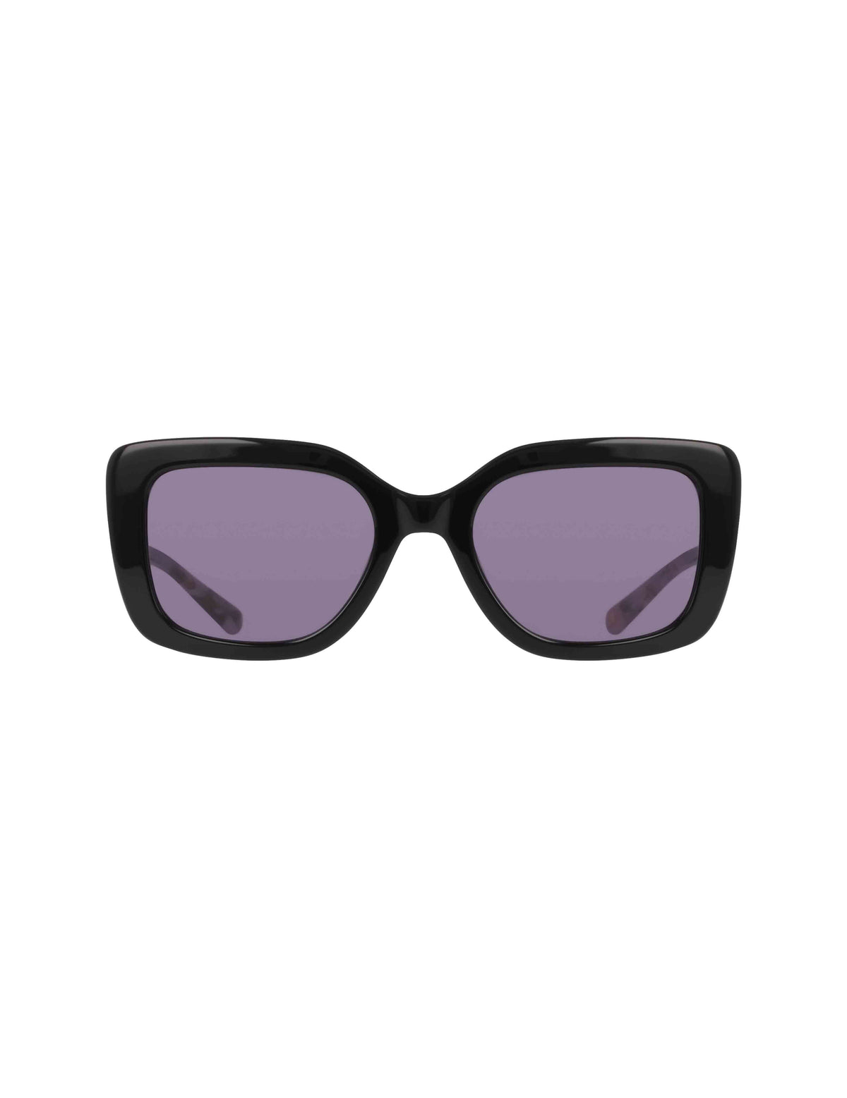 Anne Klein Black Trendy Oversized Square Sunglasses