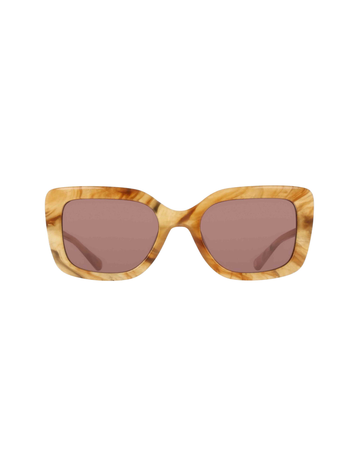 Anne Klein Butterscotch Trendy Oversized Square Sunglasses