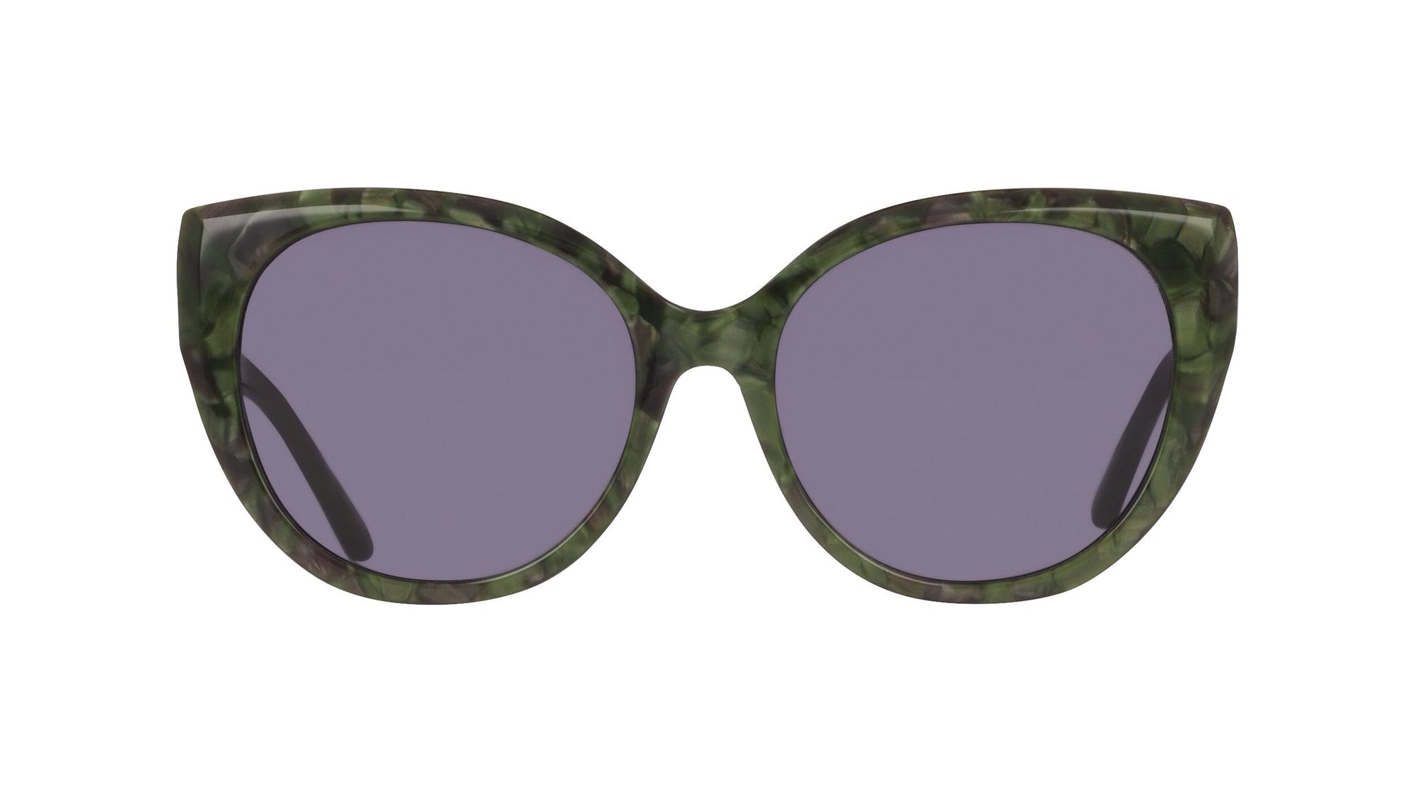 Anne Klein OLIVE MARBLE Cat-Eye Marbleized Sunglasses