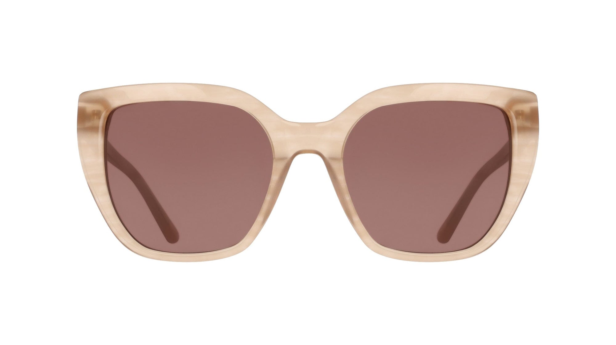 Anne Klein TAUPE Square Acetate Sunglasses with Uplifting Frame