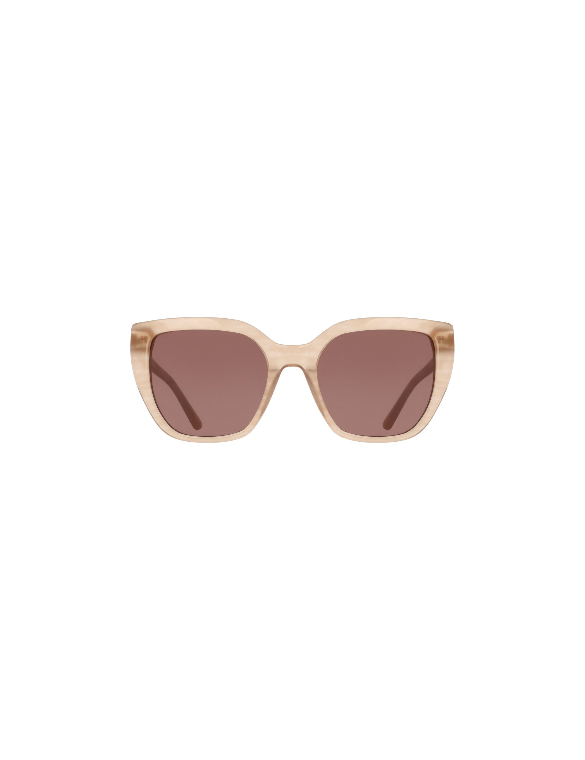 Anne Klein TAUPE Square Acetate Sunglasses with Uplifting Frame