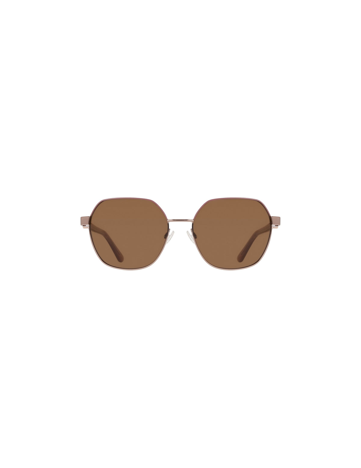 Anne Klein ROSE GOLD Two-Tone Square Metal Frame Sunglasses
