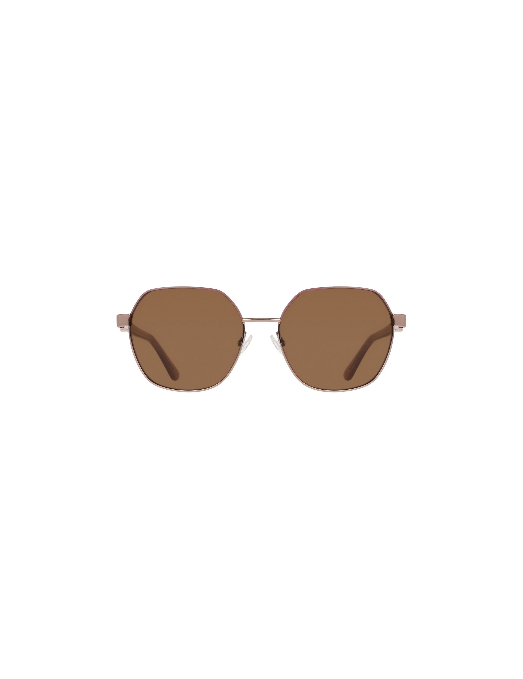Anne Klein ROSE GOLD Two-Tone Square Metal Frame Sunglasses