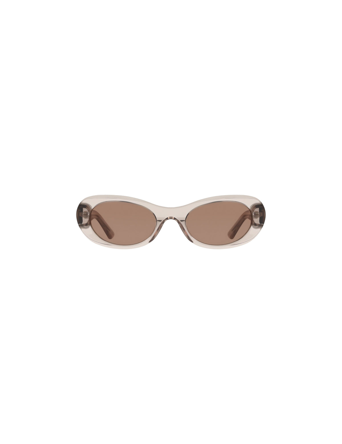 Anne Klein TAUPE CRYSTAL Modern Oval Frame Sunglasses