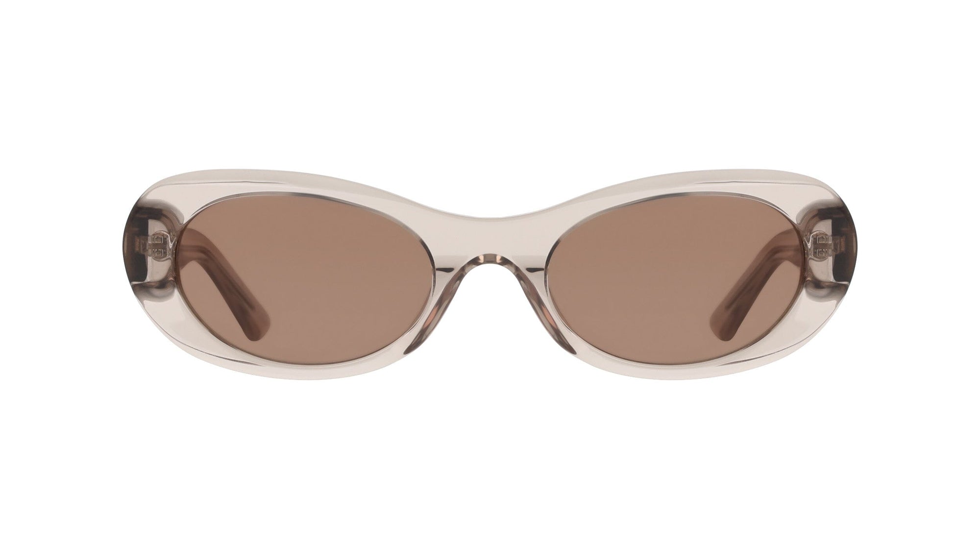Anne Klein TAUPE CRYSTAL Modern Oval Frame Sunglasses