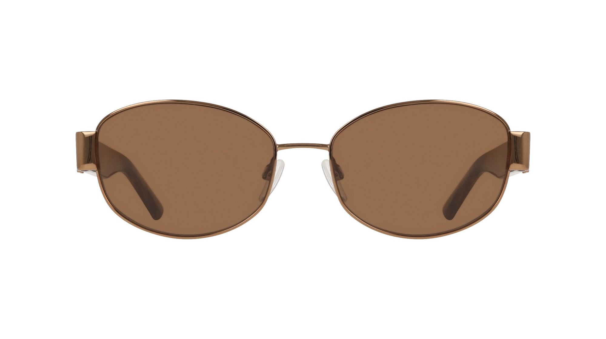 Anne Klein MOCHA Oval Metal Frame Sunglasses
