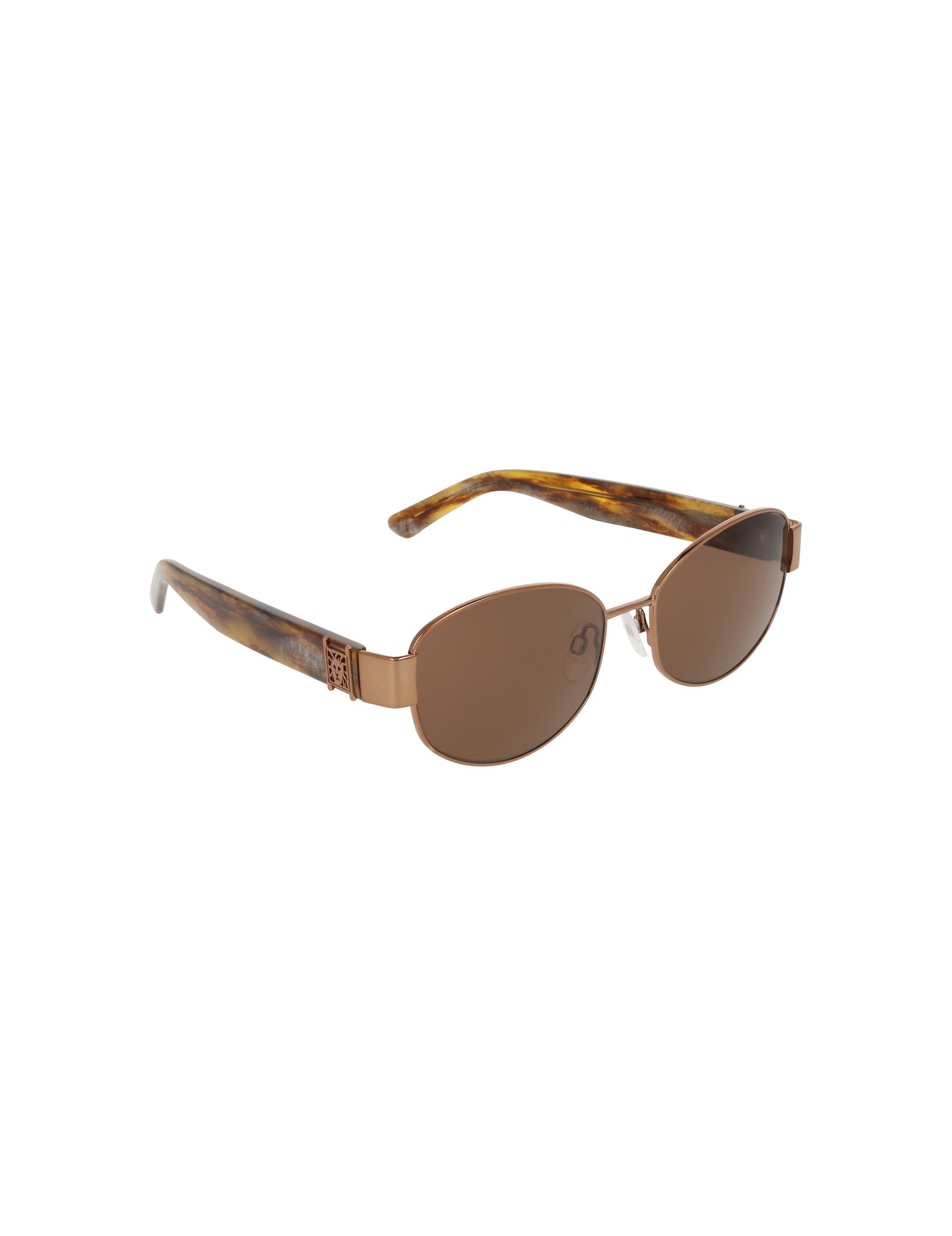 Anne Klein Oval Metal Frame Sunglasses