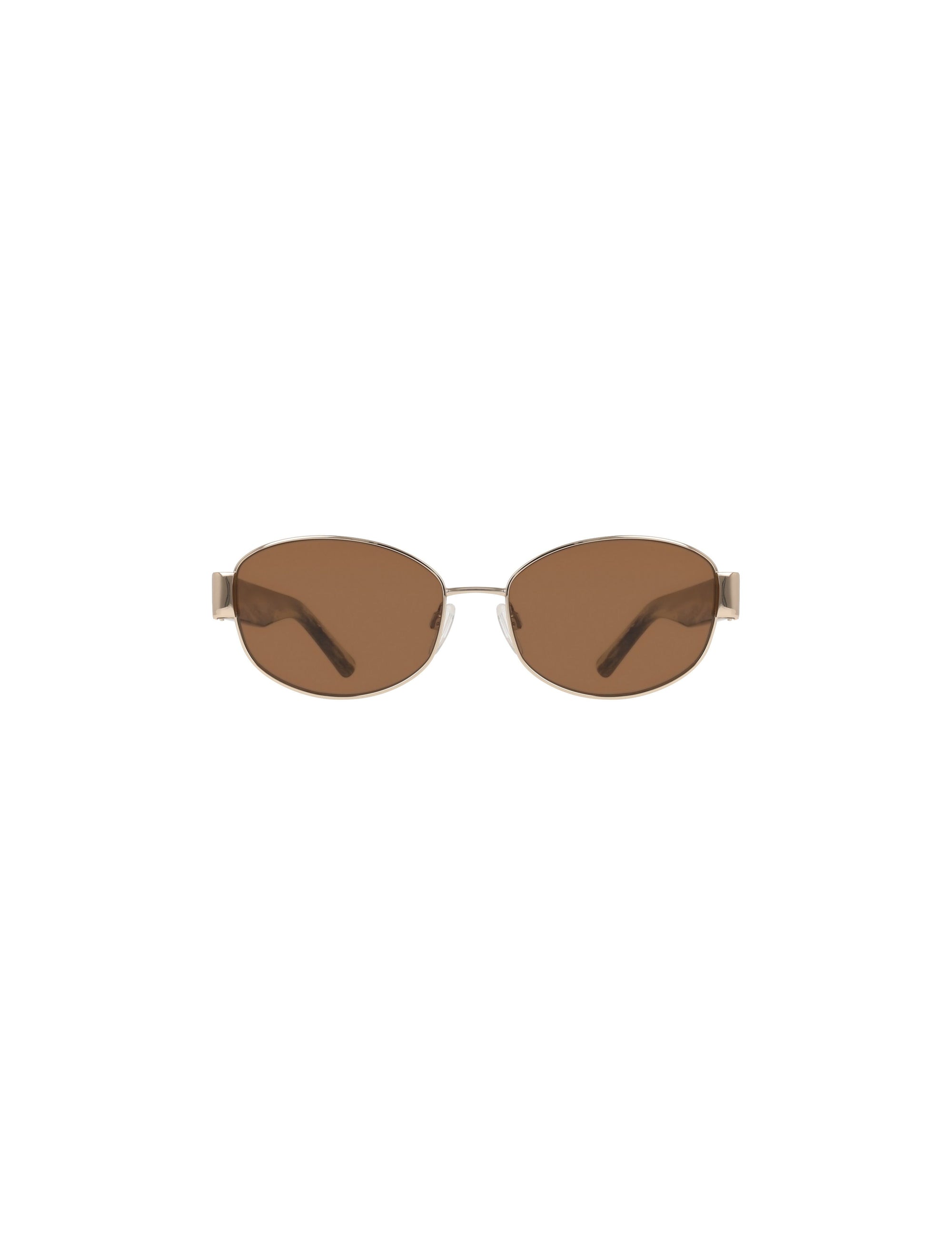 Anne Klein Oval Metal Frame Sunglasses