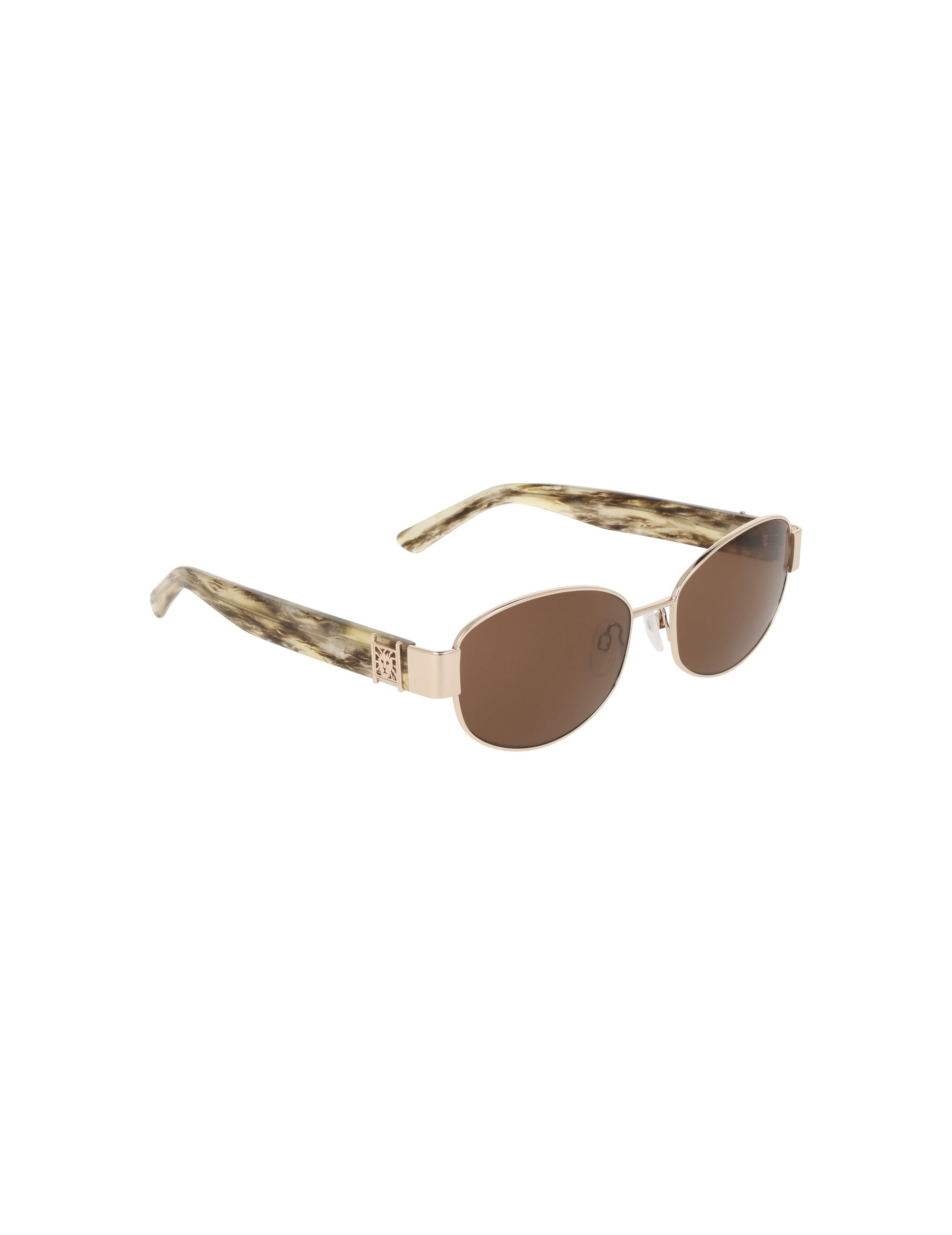 Anne Klein Oval Metal Frame Sunglasses