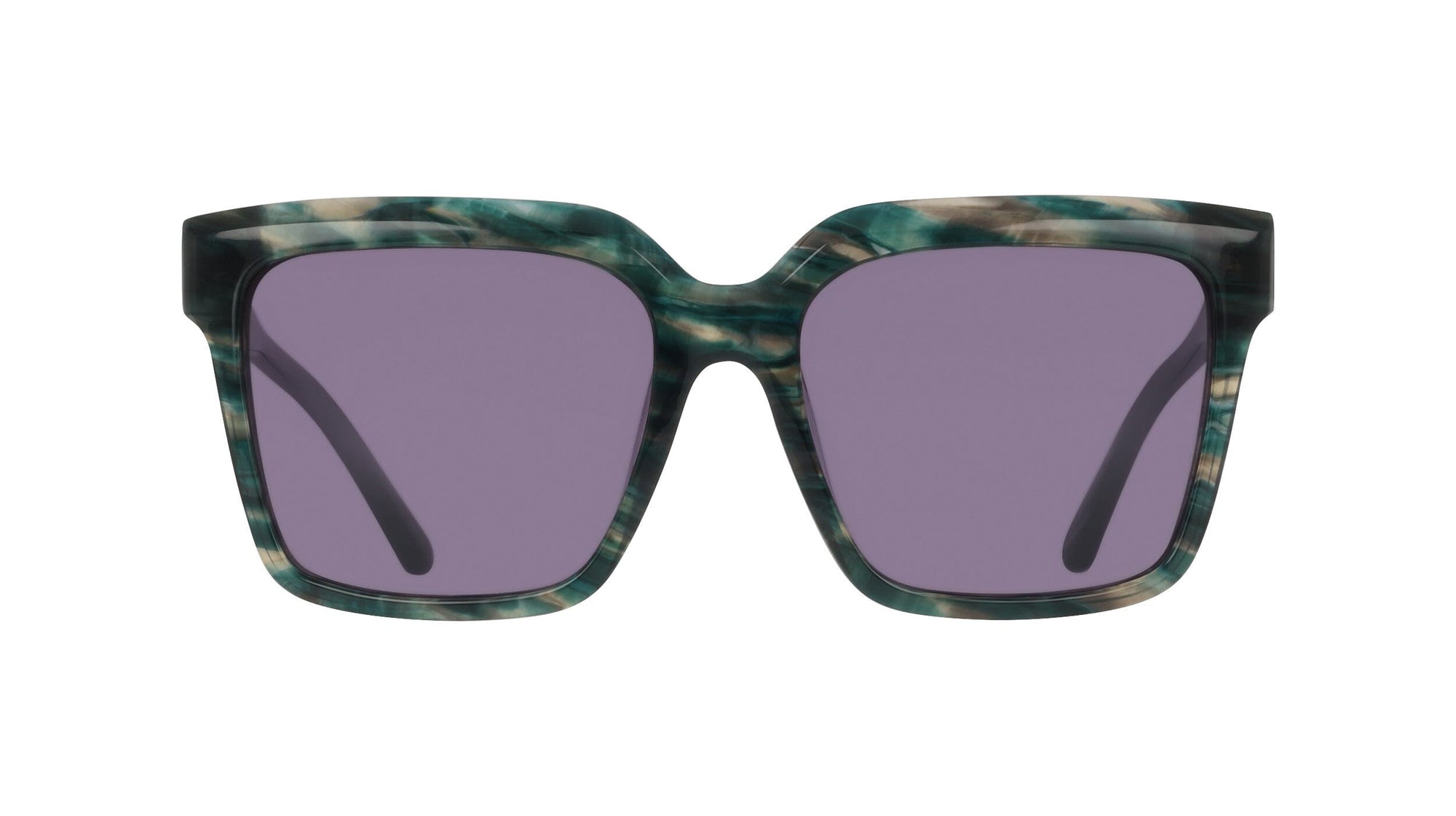 Anne Klein TEAL ANIMAL Square Acetate Sunglasses