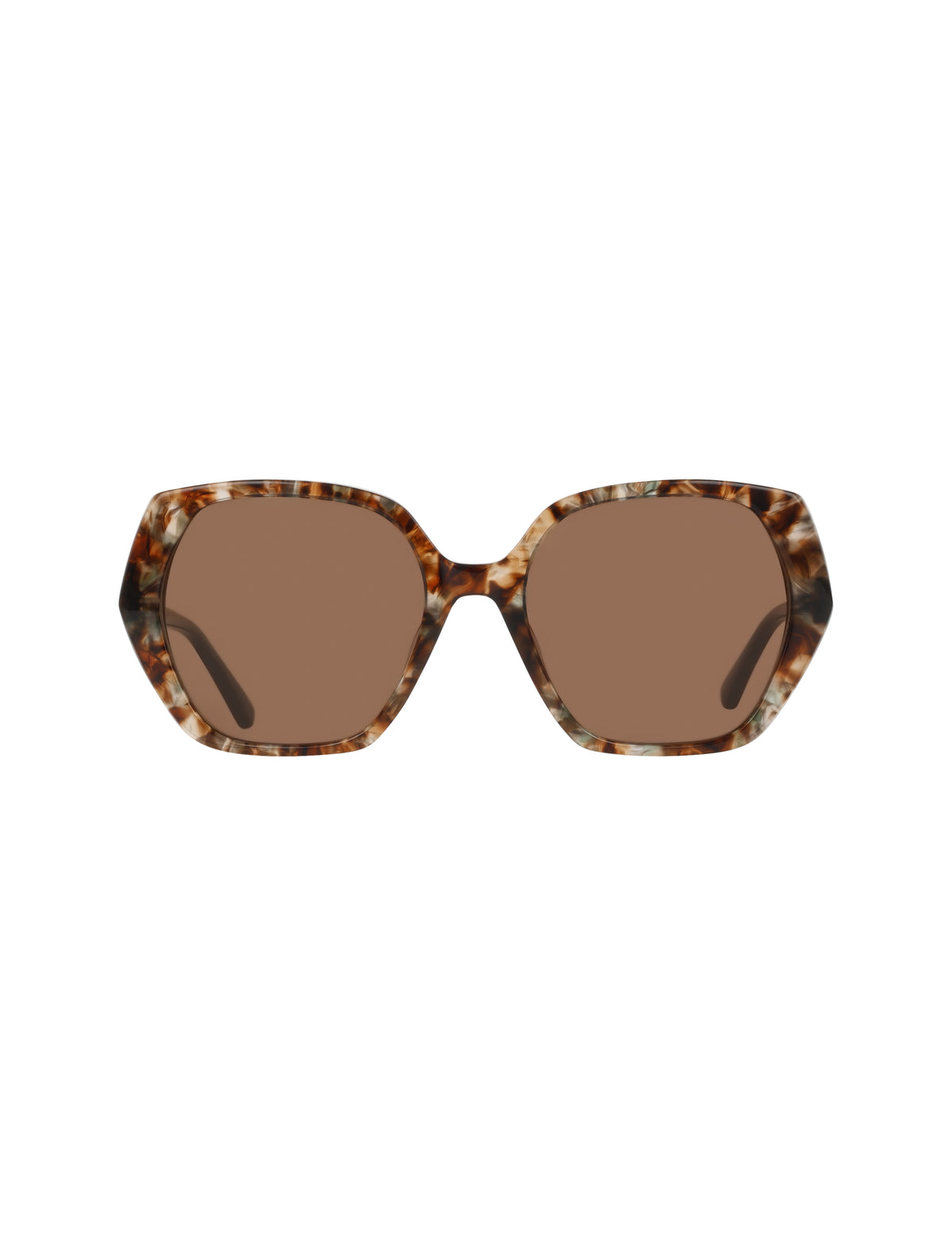 Geometric Color-Block Tortoise Sunglasses