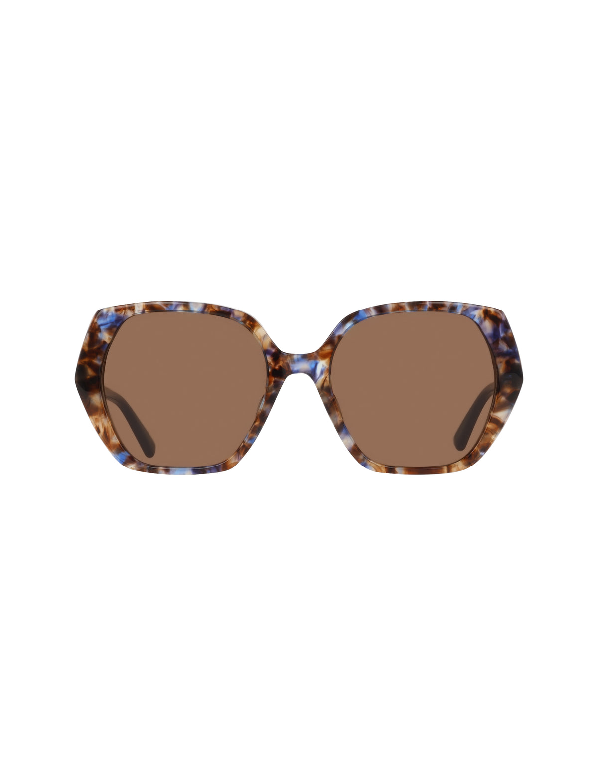 Geometric Color-Block Tortoise Sunglasses