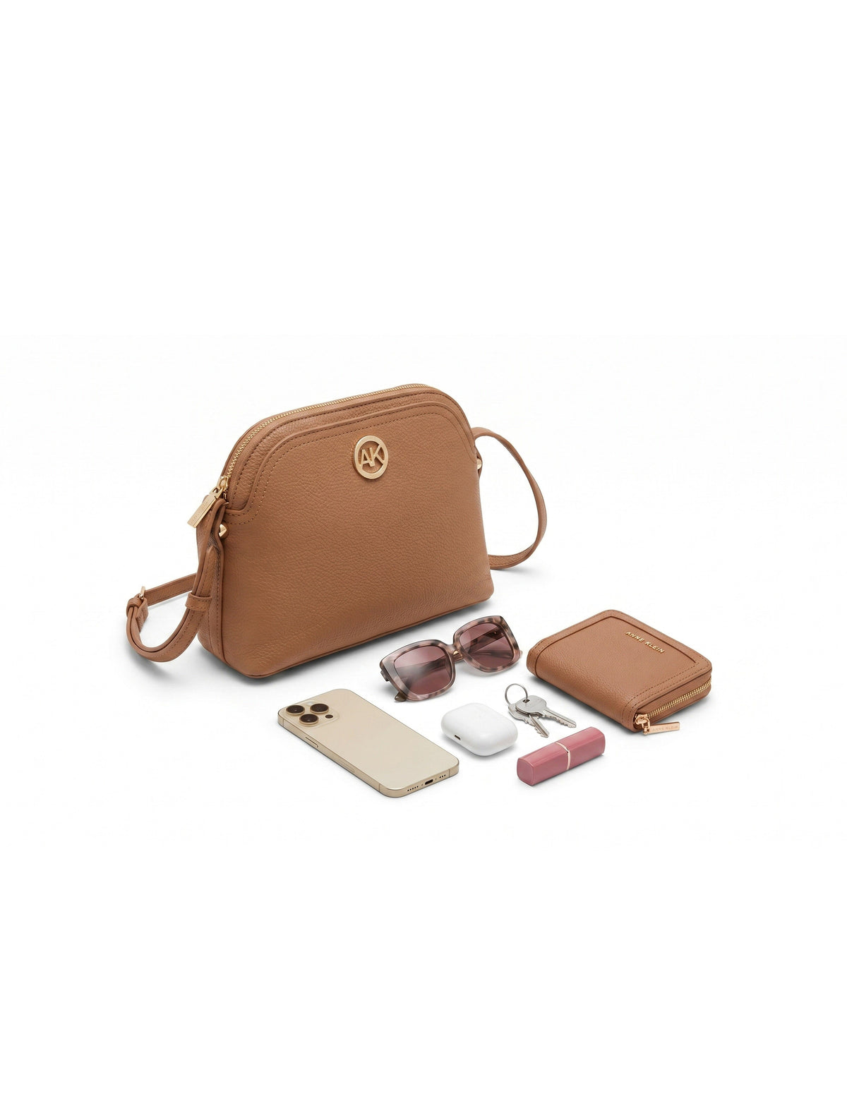 Anne Klein Dome Crossbody Bag with Detachable Card Case