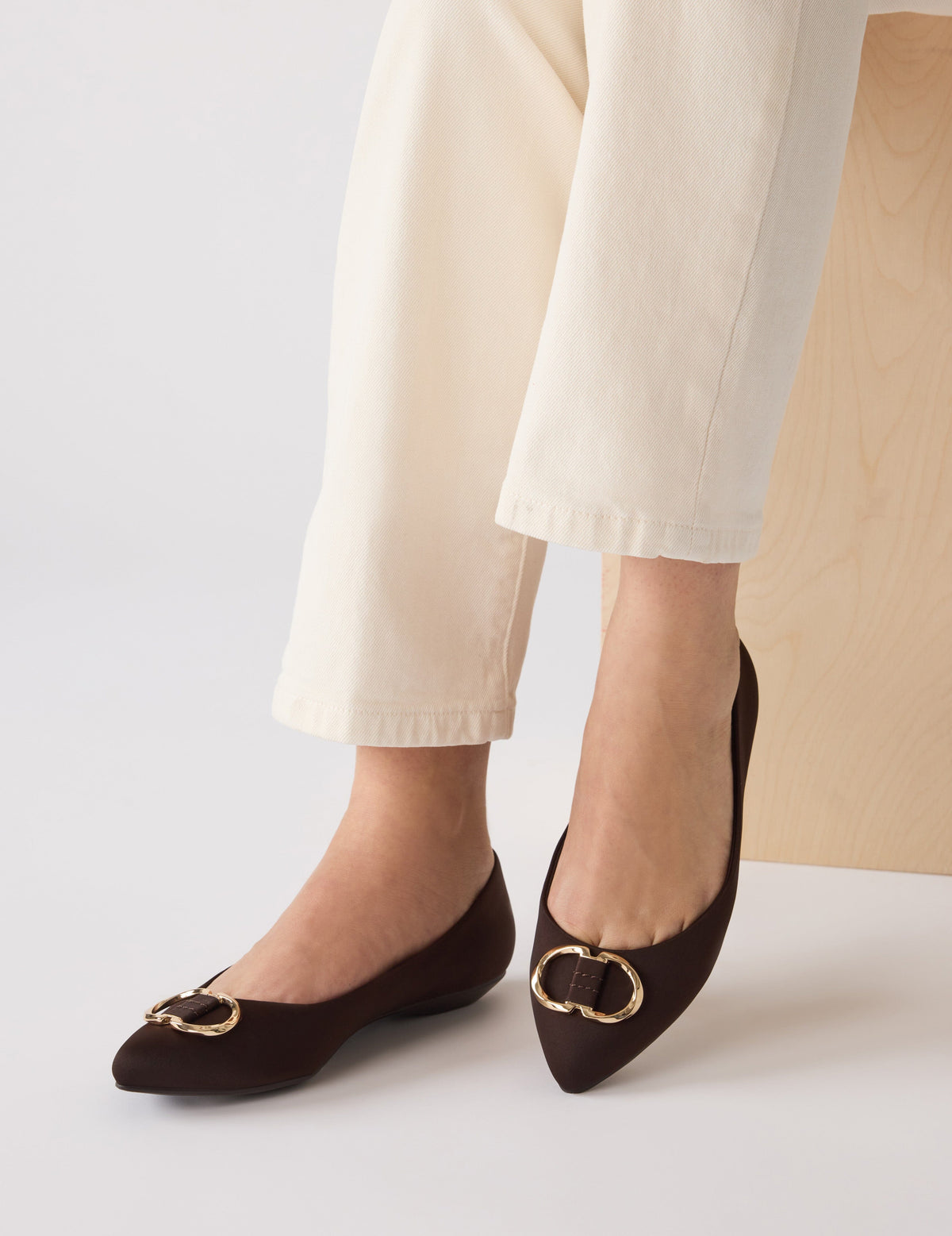 Anne Klein Chocolate Oswego Flat Shoe