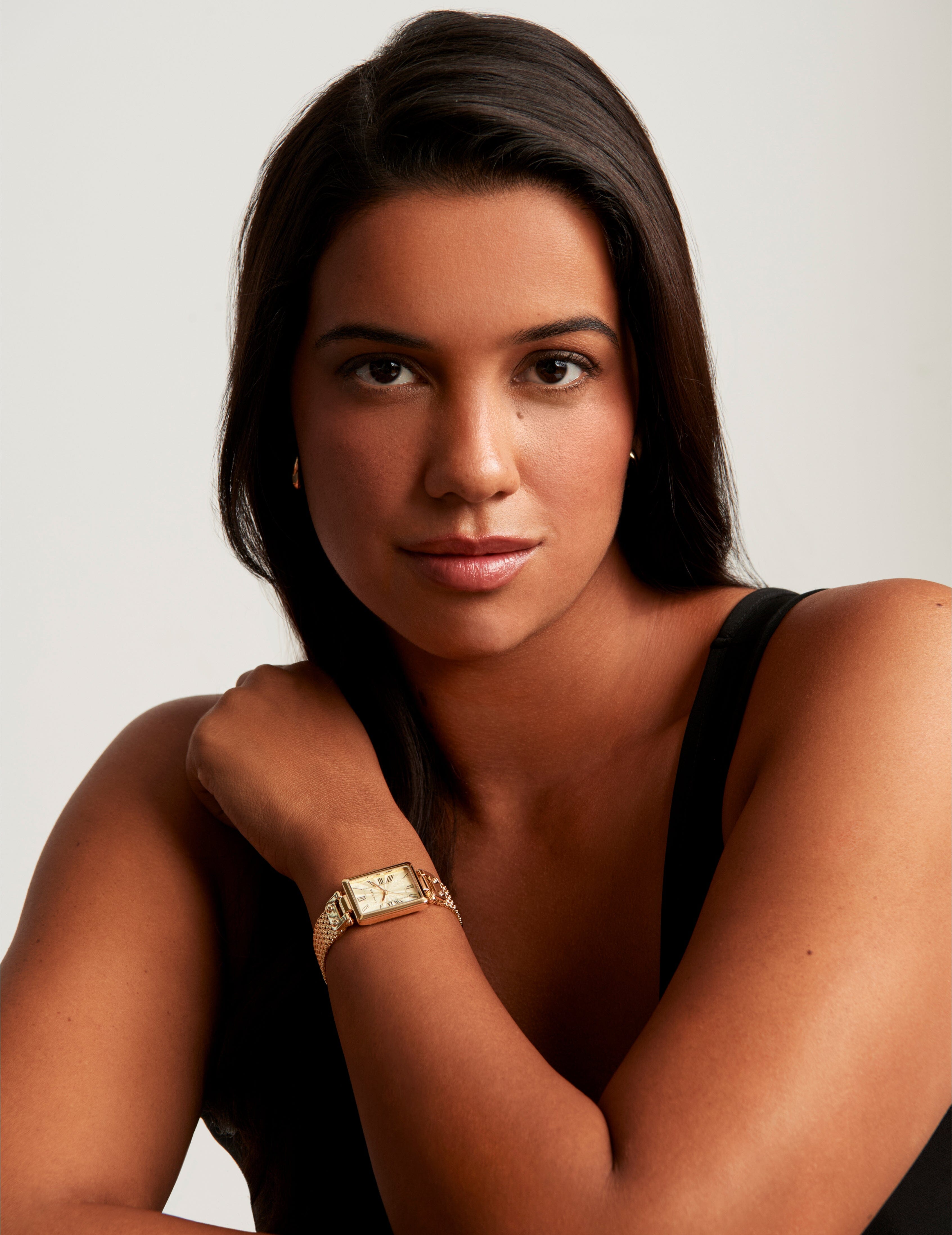 Rectangular Case Mesh Bracelet Watch Gold-Tone | Anne Klein display picture 1