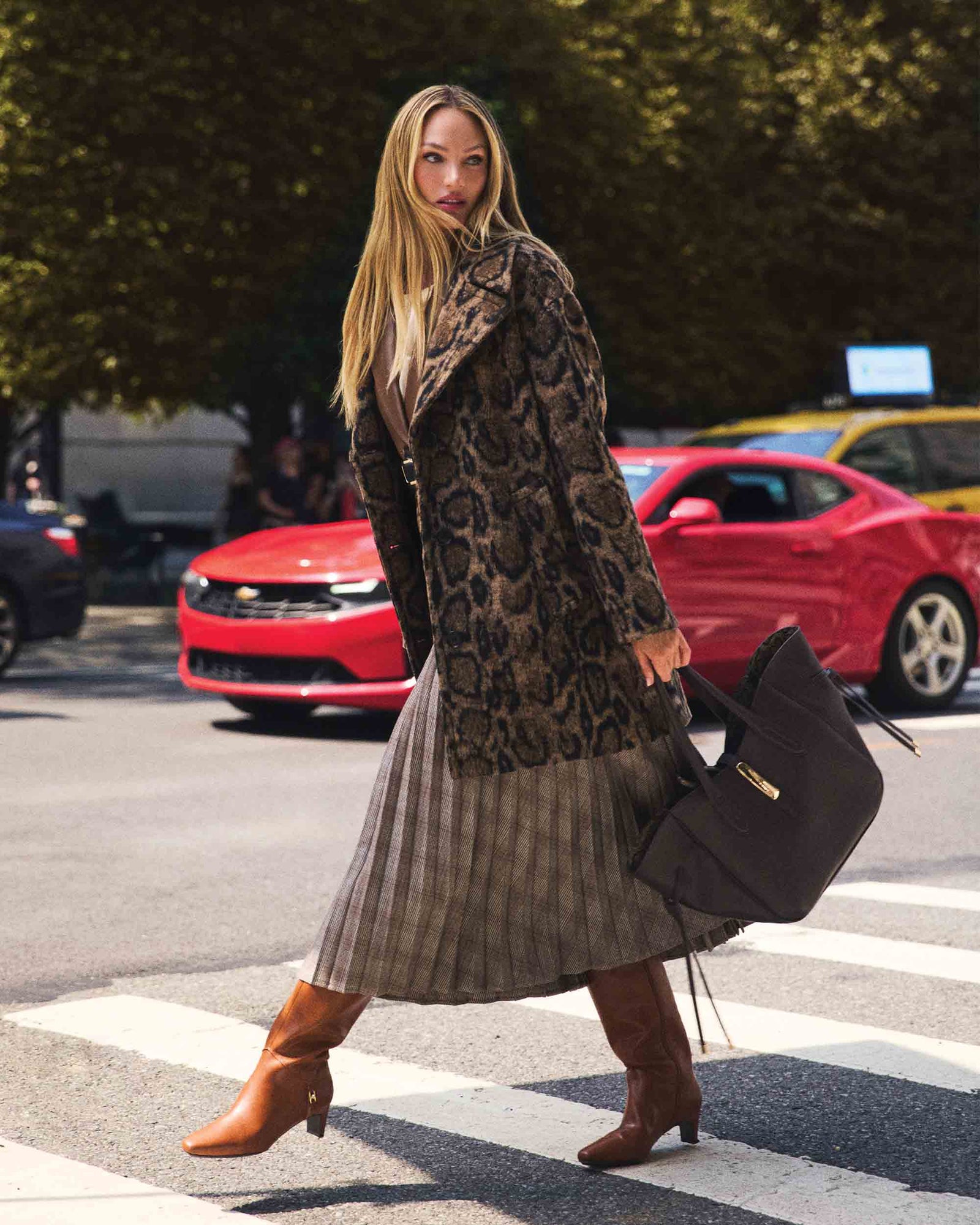 Anne Klein Soft Birch Multi Plaid Pleated Skirt