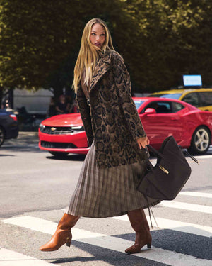 Anne Klein Soft Birch Multi Plaid Pleated Skirt