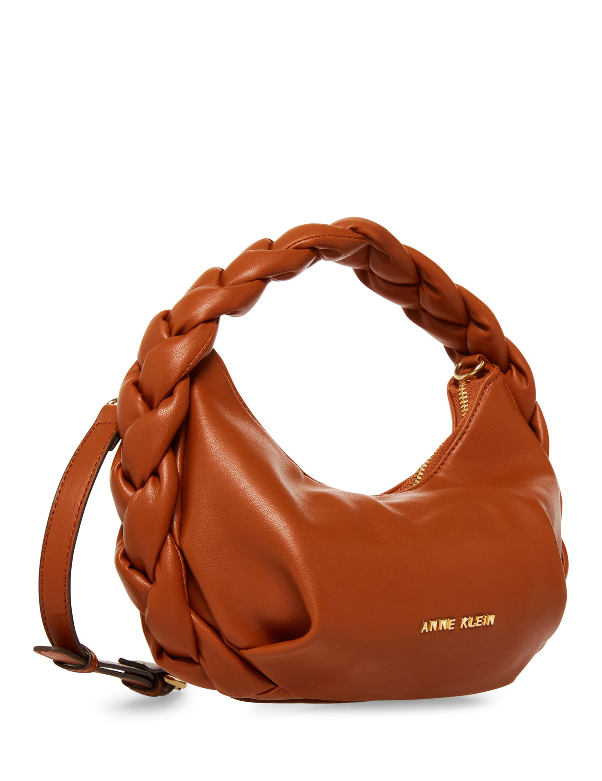 Anne Klein  Convertible Crescent Shoulder Bag With Braided Trim