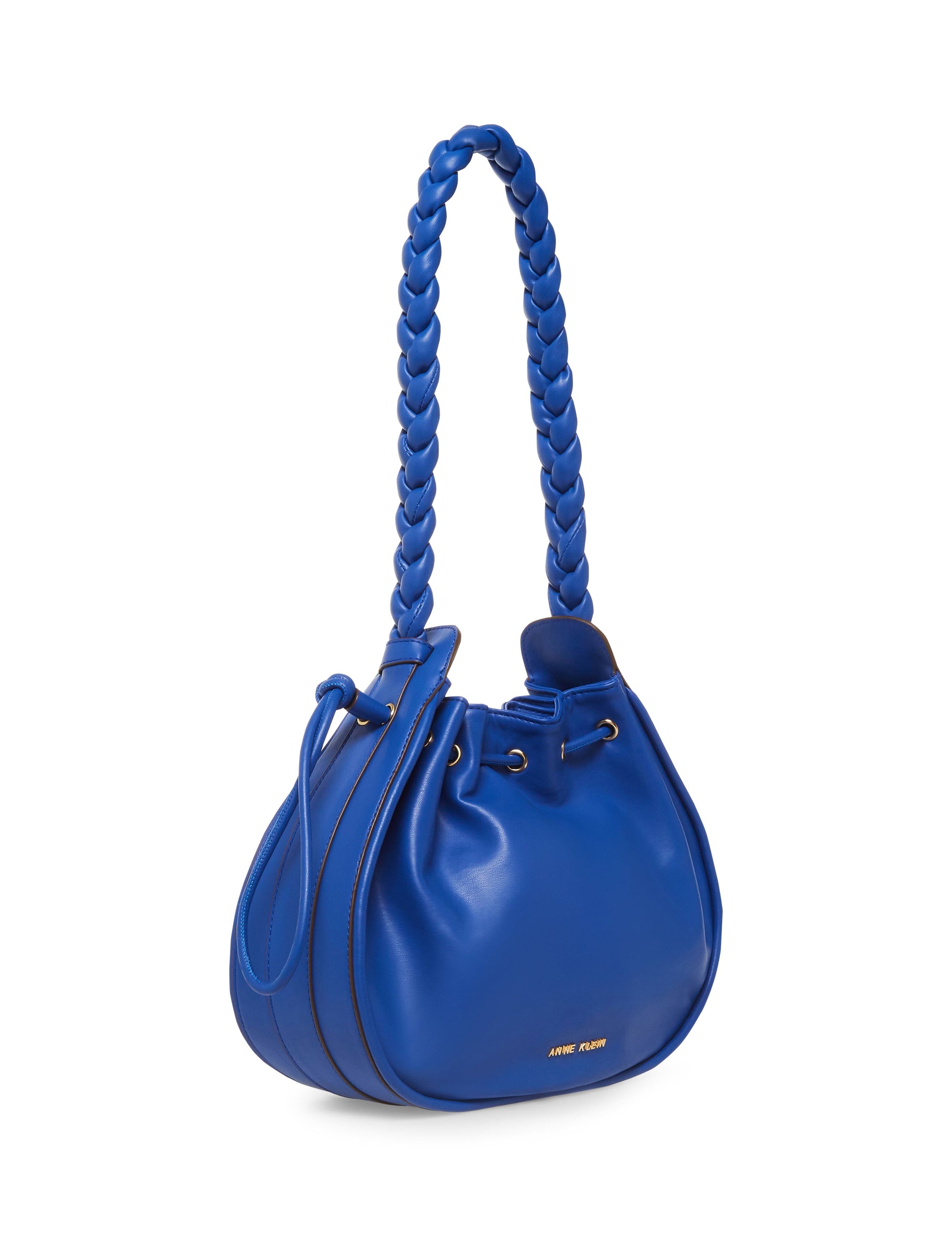 Anne Klein Convertible Shoulder Bag with Braided Handle - Blue