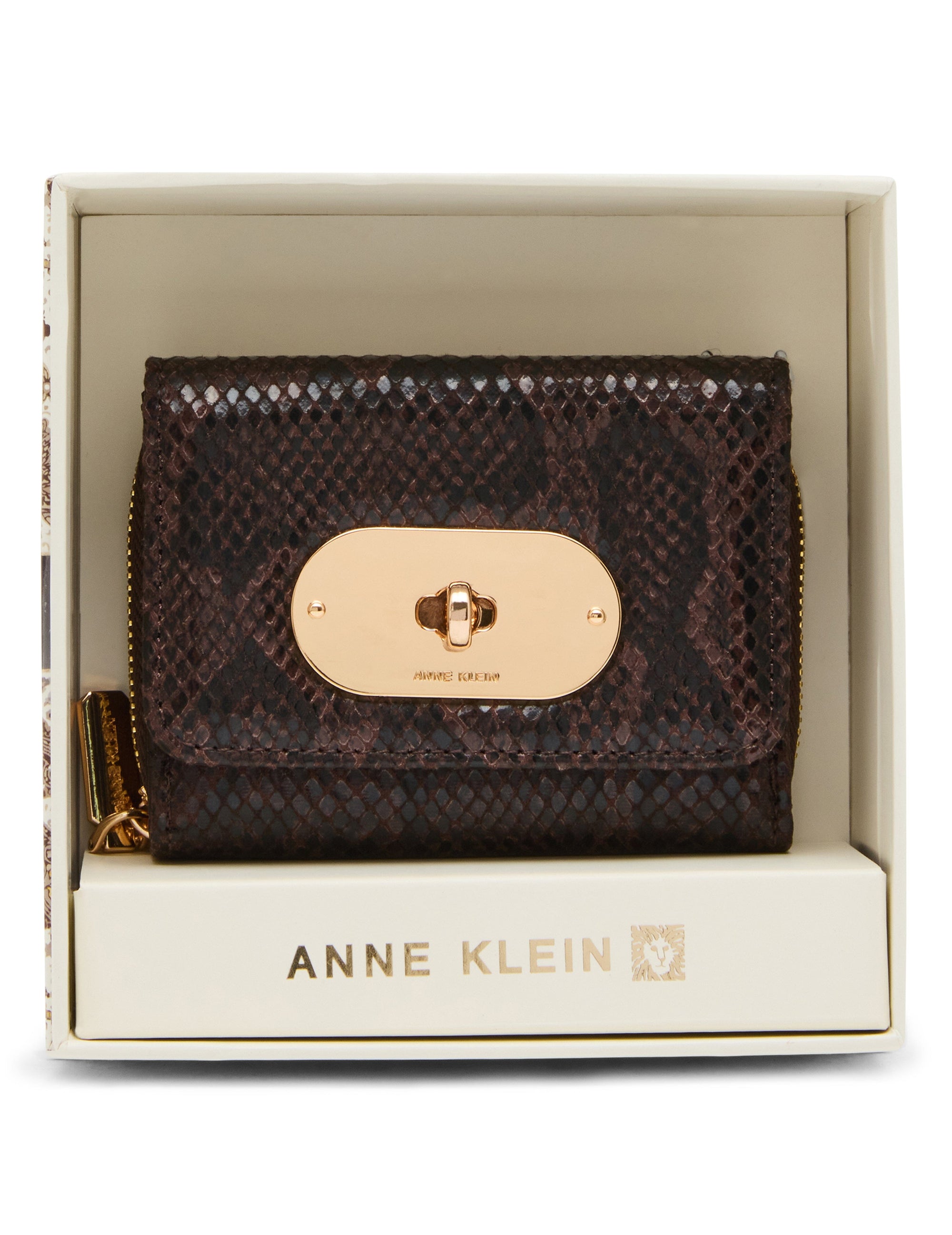 Faux Snake Oval Turnlock Flap Wallet WALLET Madden - Handbags