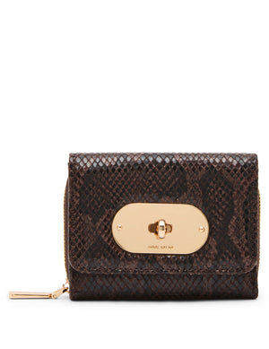 Faux Snake Oval Turnlock Flap Wallet WALLET Madden - Handbags