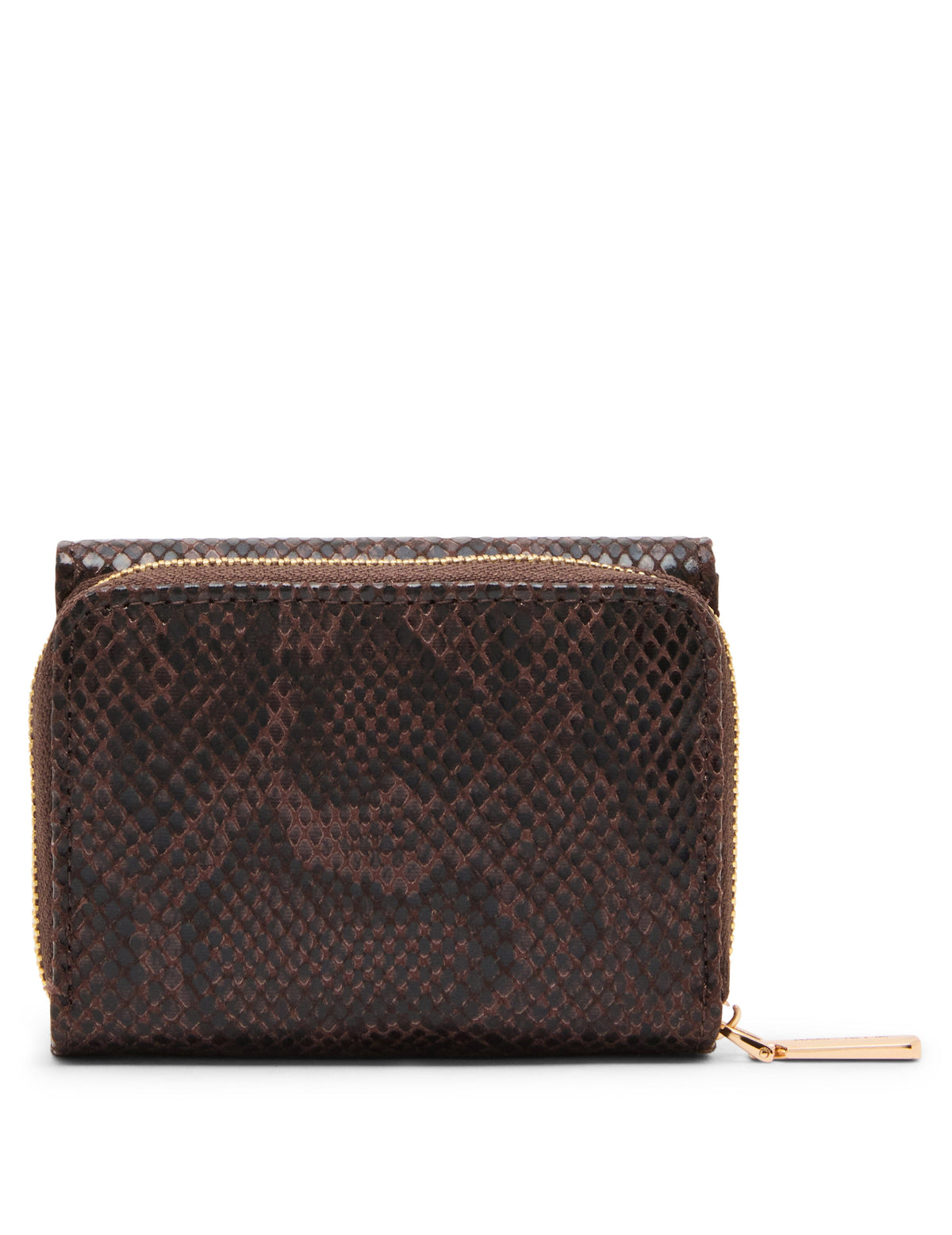 Anne Klein Faux Snake Oval Turnlock Flap Wallet