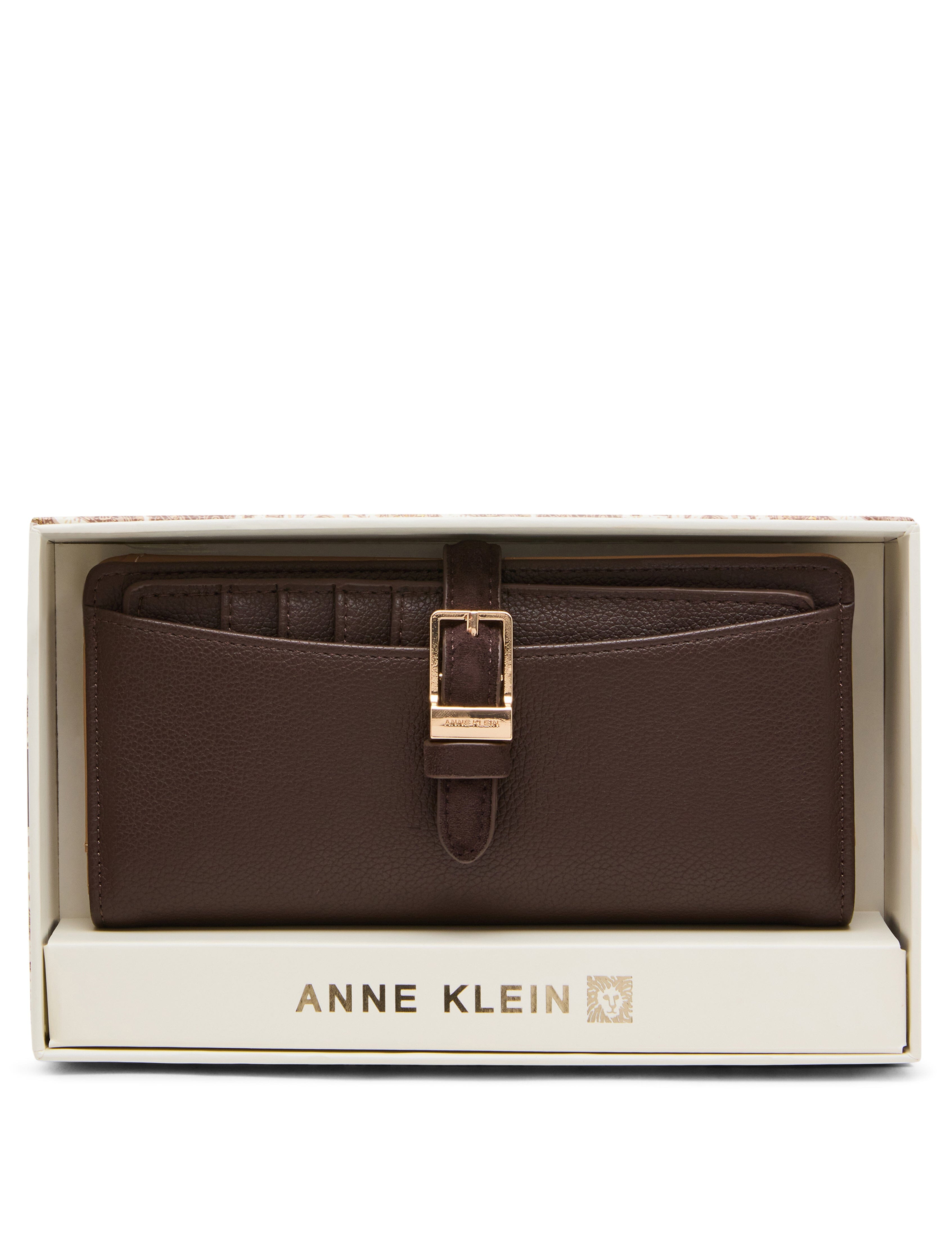 Two-Piece Buckle Wallet Set with Removable Insert in ESPRESSO
