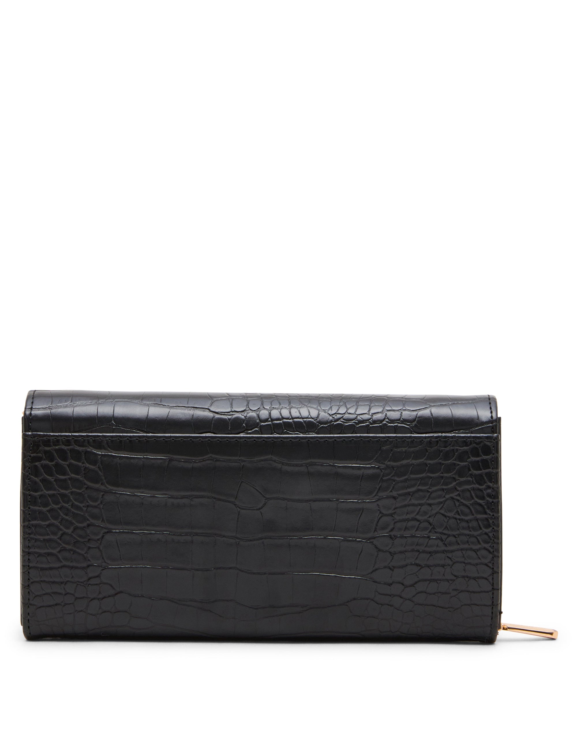 Faux Croc Embossed Turnlock Wallet on Chain WALLET ON CHAIN Madden - Handbags