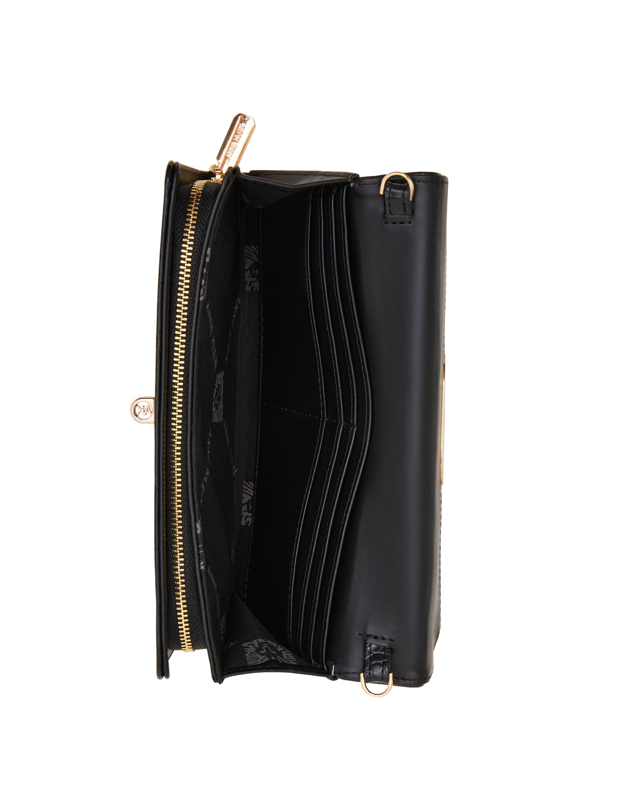 Faux Croc Embossed Turnlock Wallet on Chain WALLET ON CHAIN Madden - Handbags