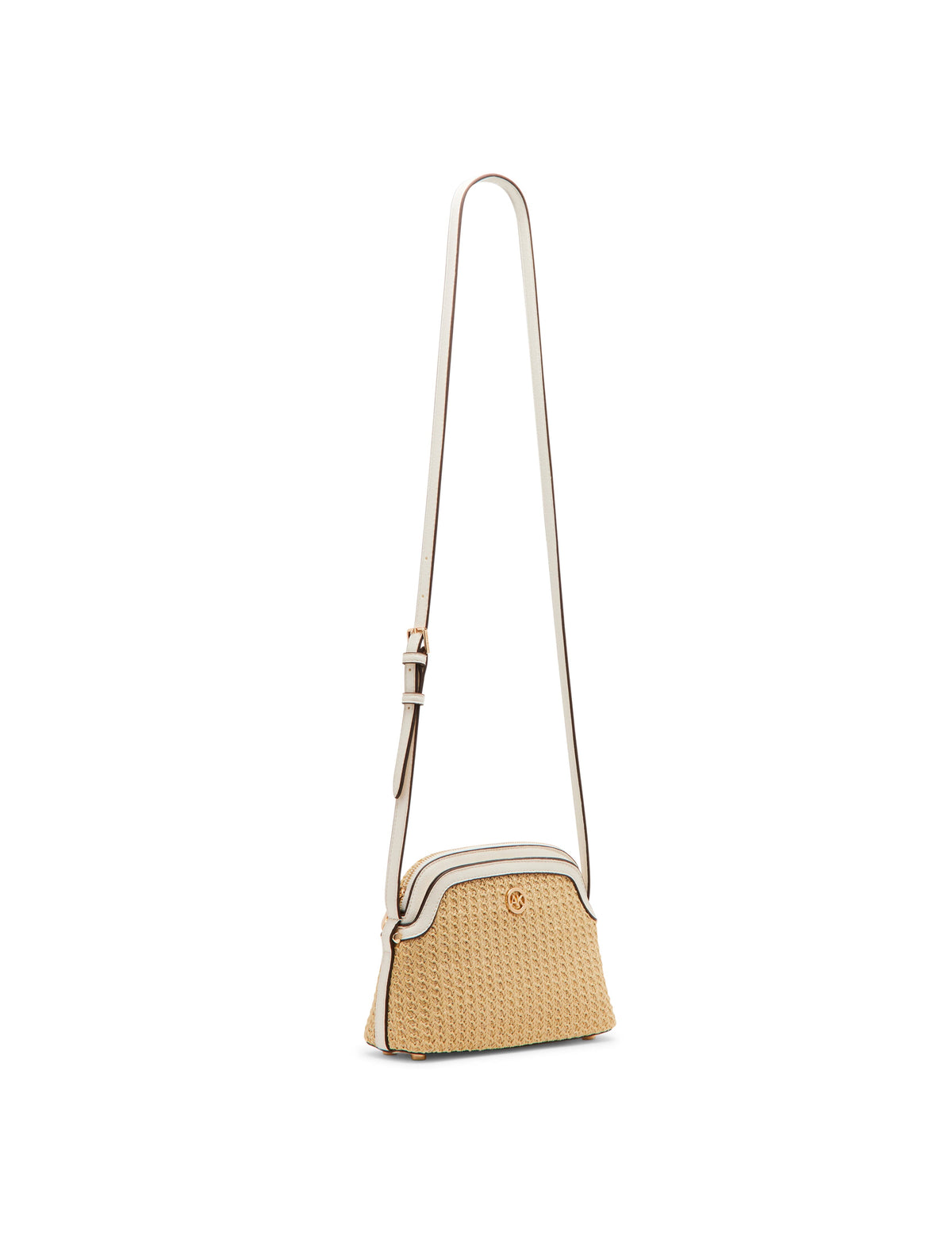 Anne Klein Texturized Straw Dome Crossbody With Card Case