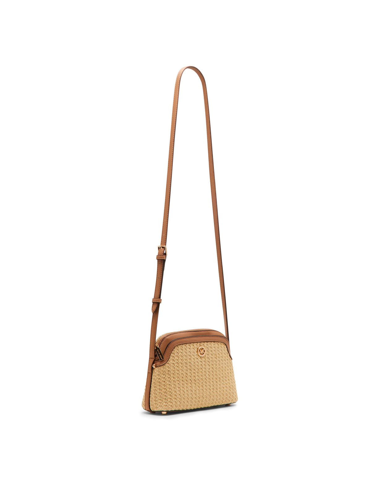 Anne Klein Texturized Straw Dome Crossbody With Card Case