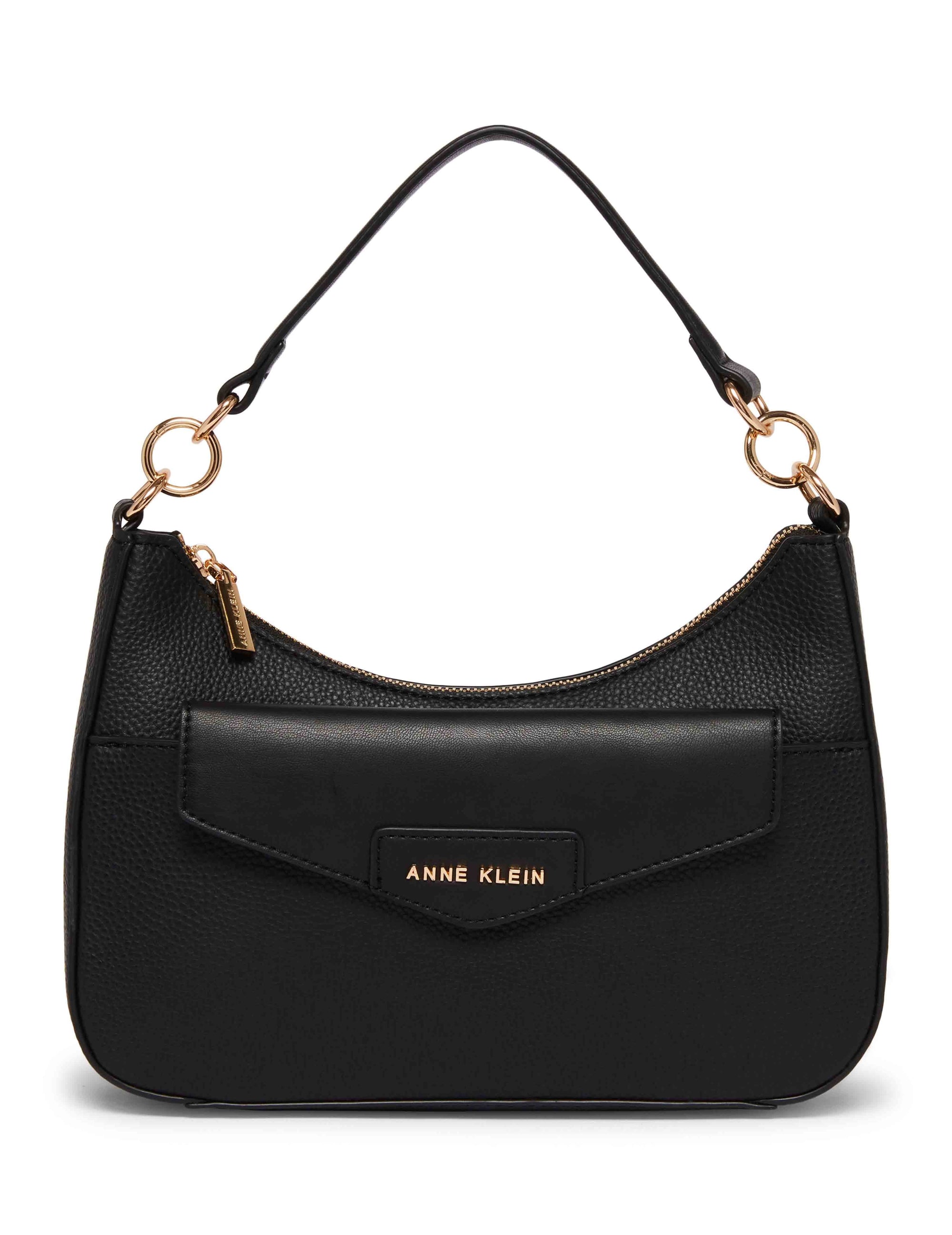Anne Klein Black/Black/Black-White 2 For 1 Convertible Shoulder Bag With Detachable Pouch